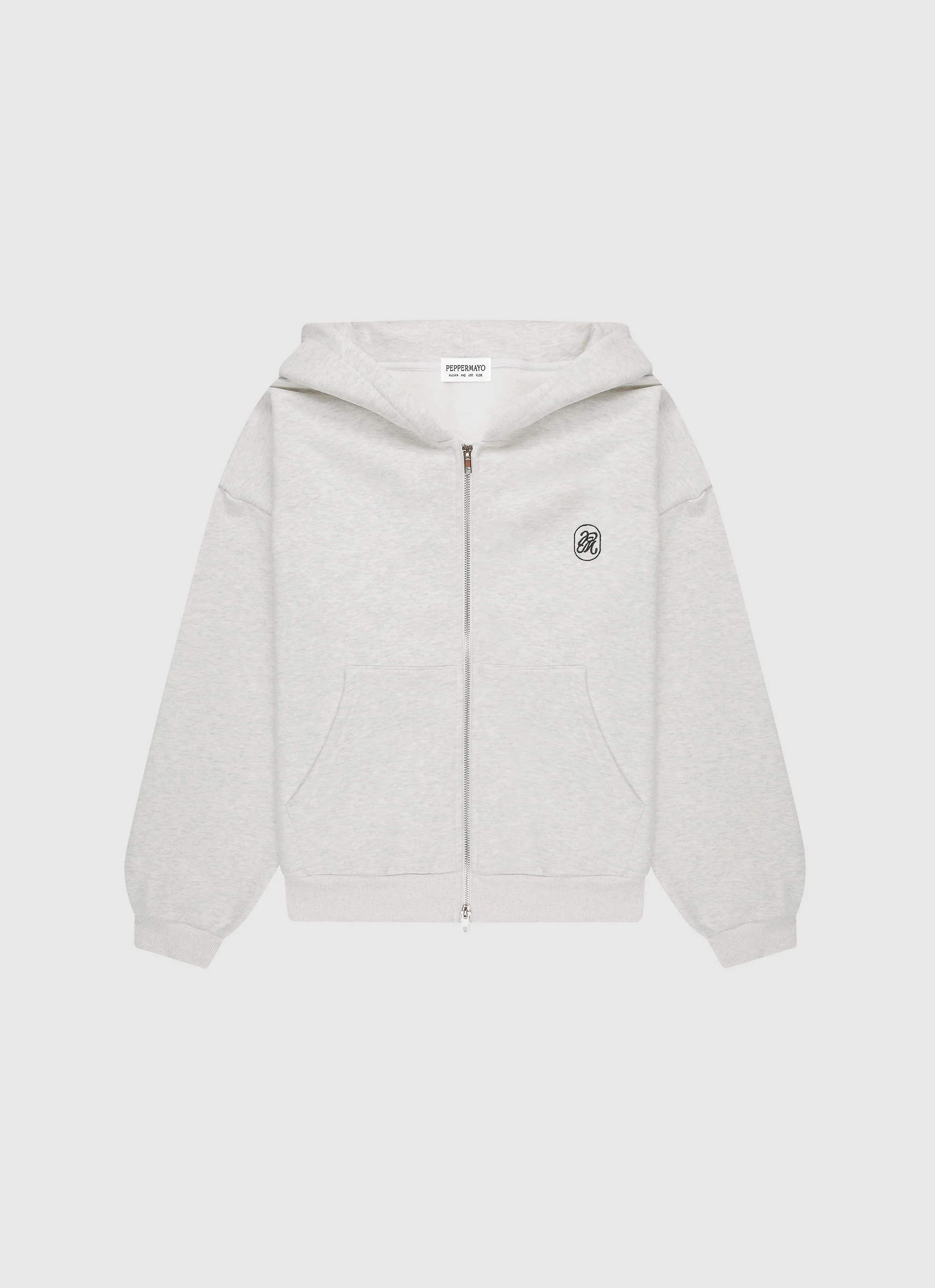 Signature Double Zip Up Hoodie - Grey - Image 9