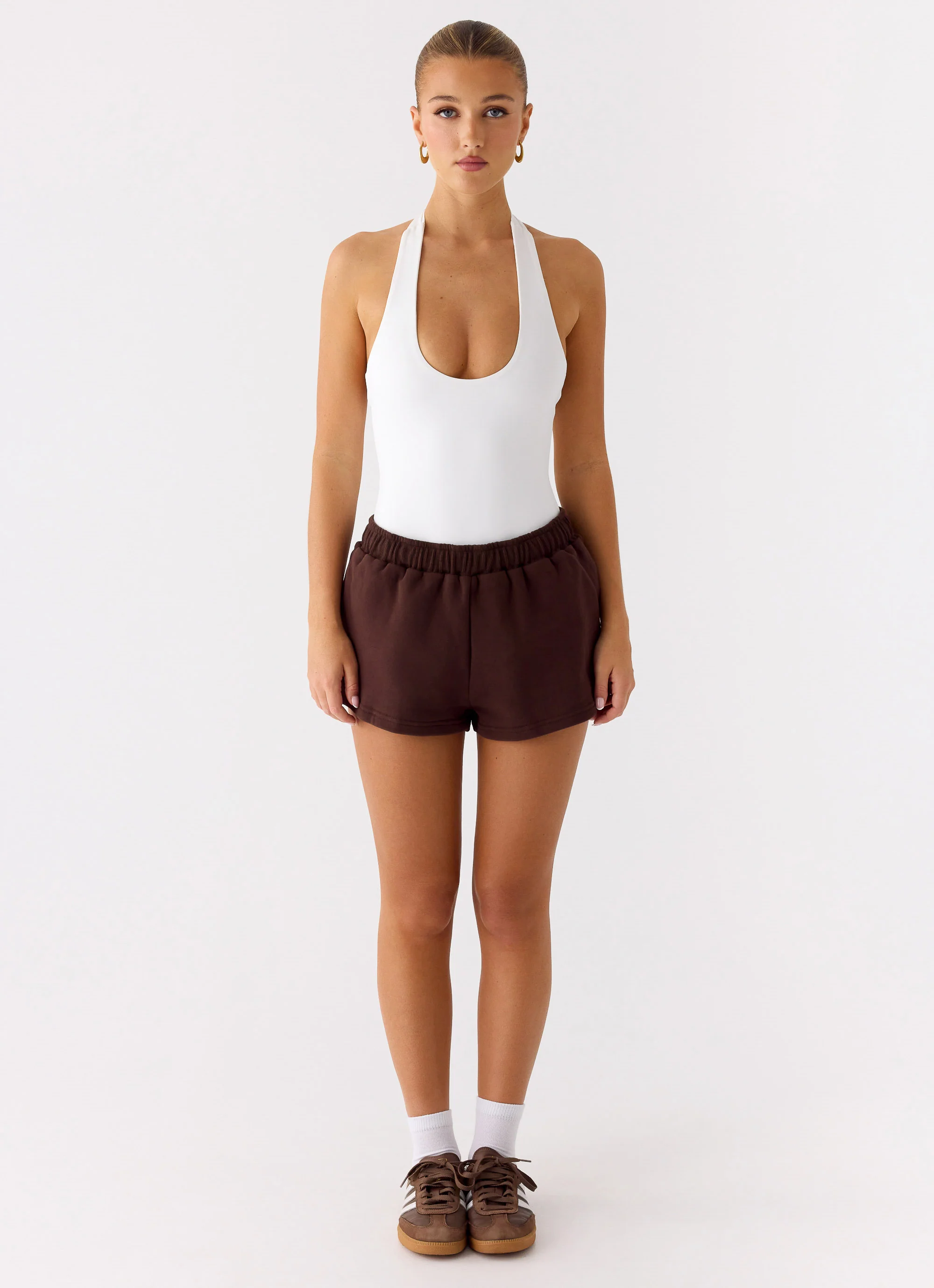 Signature Low Rise Sweatshorts - Chocolate - Image 2