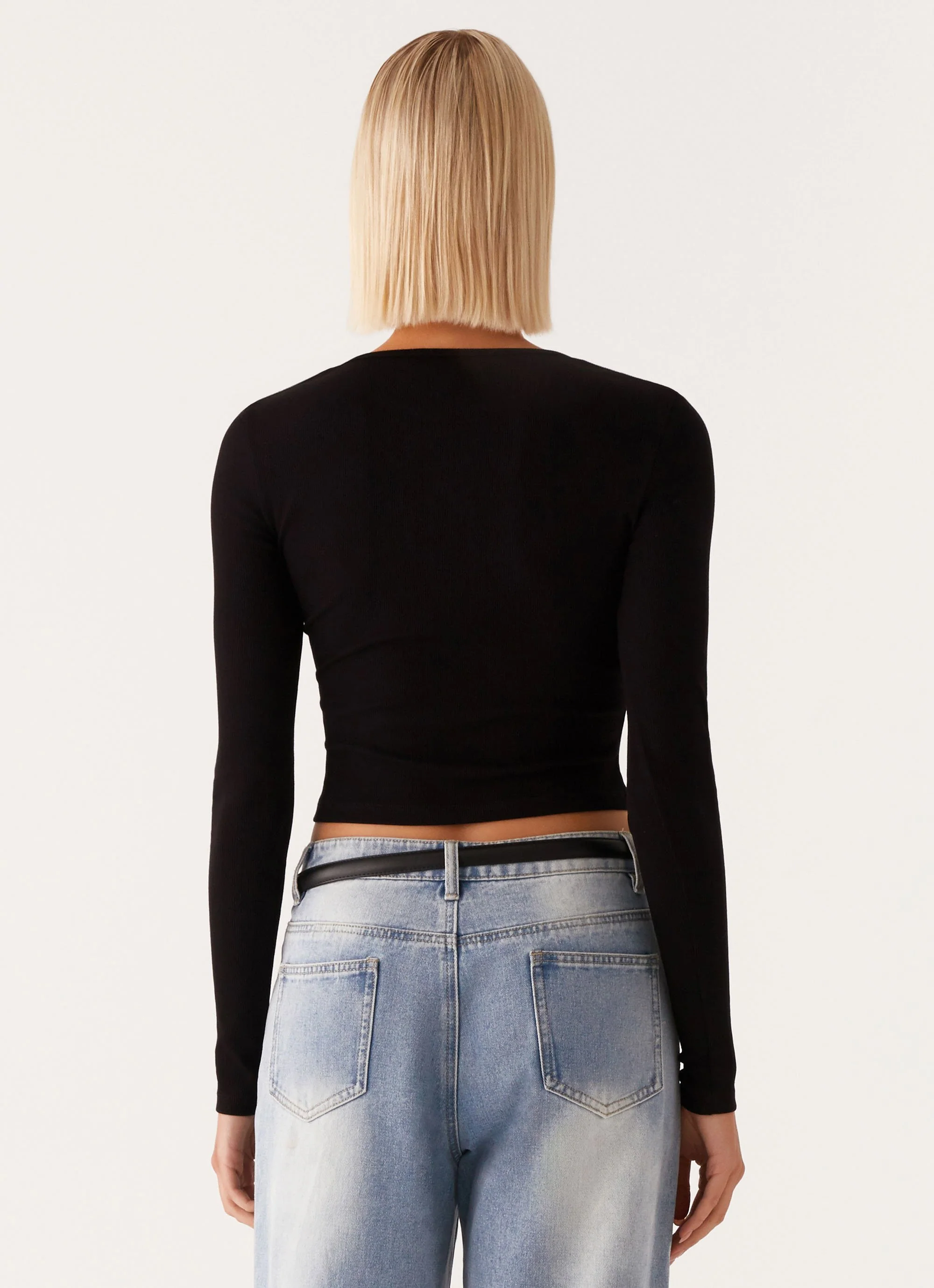 Signature Monogram Long Sleeve Tee - Black - Image 4