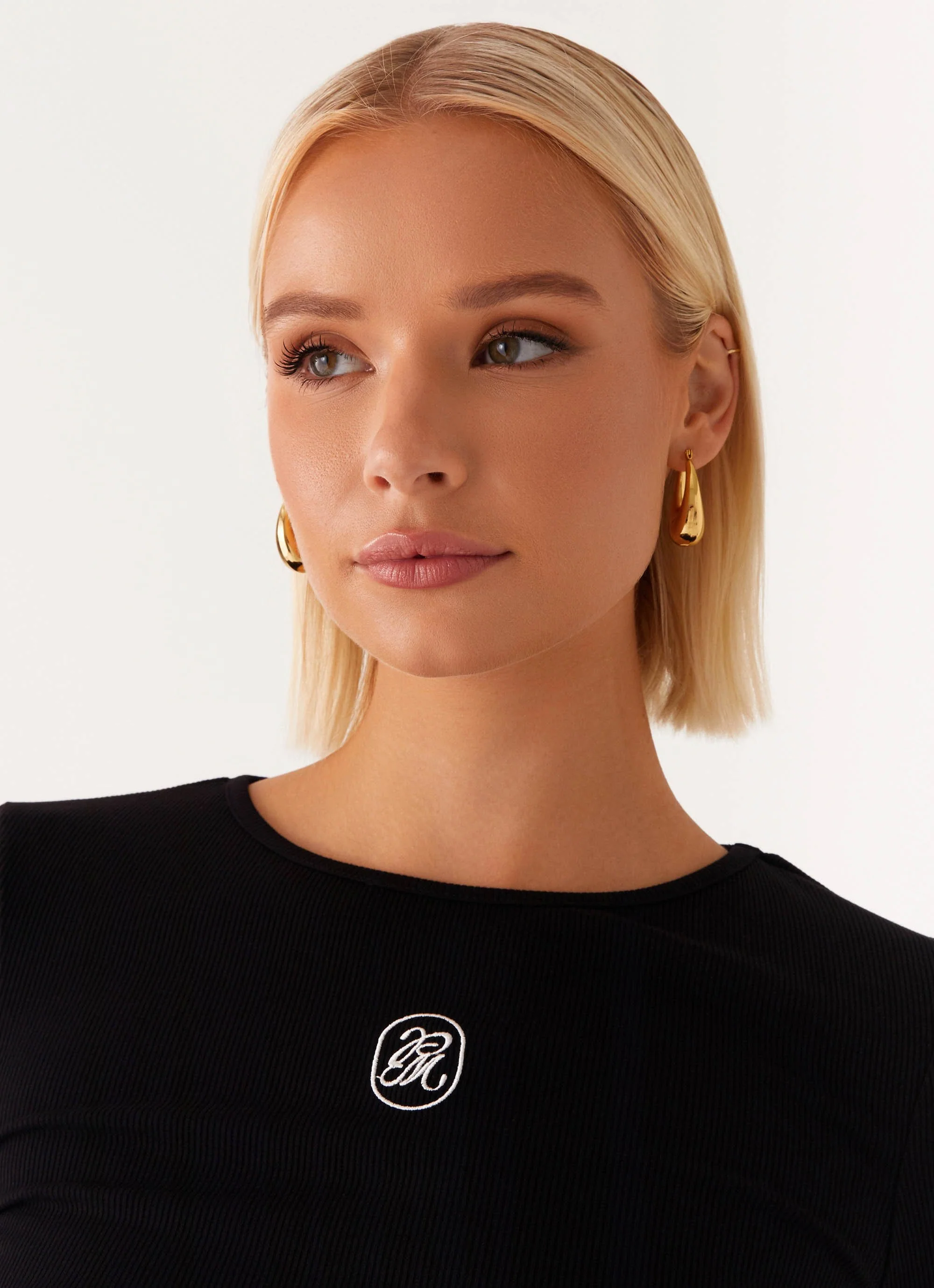 Signature Monogram Long Sleeve Tee - Black - Image 6
