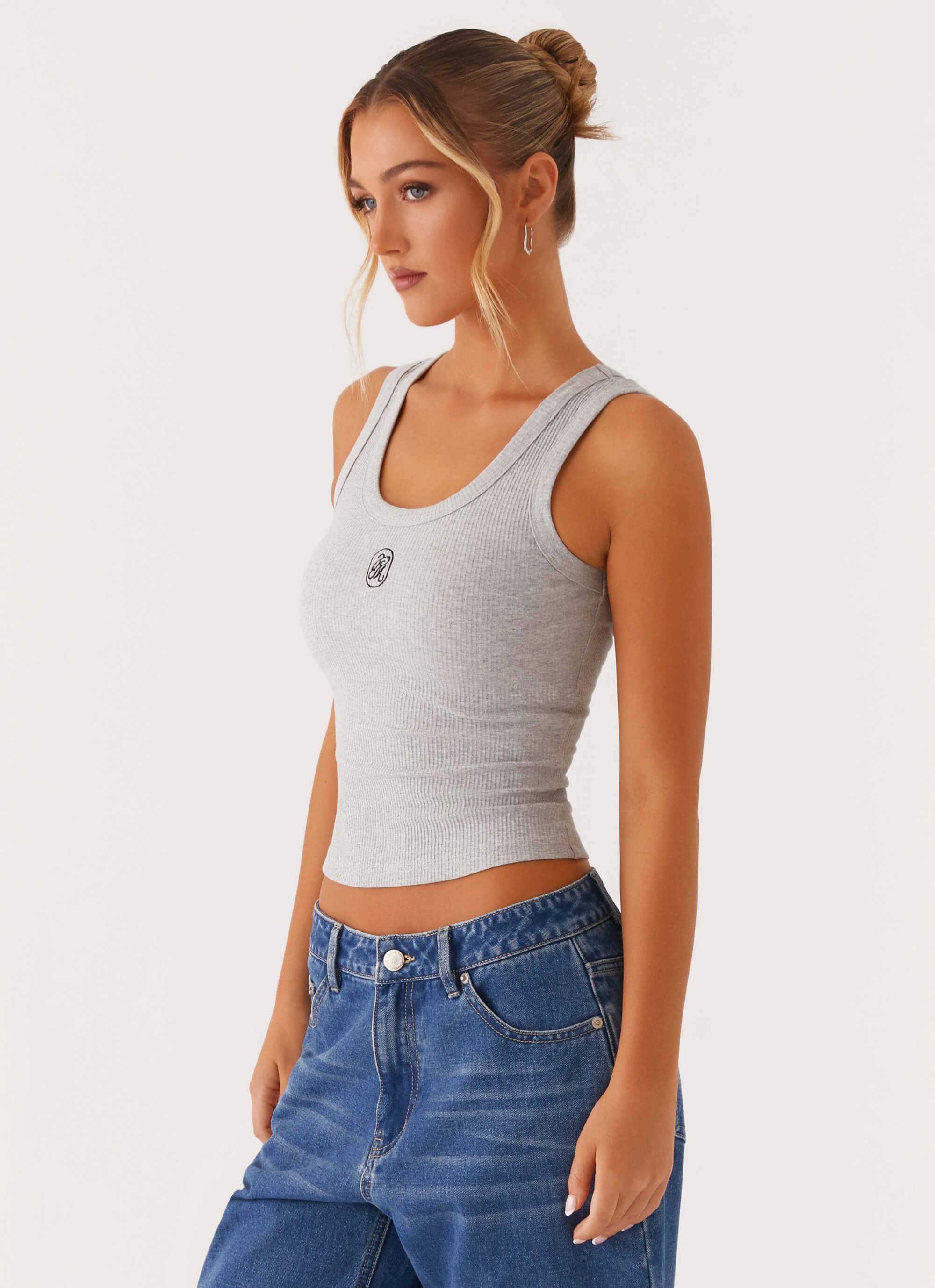 Signature Tank Top - Light Grey Marle - Image 4
