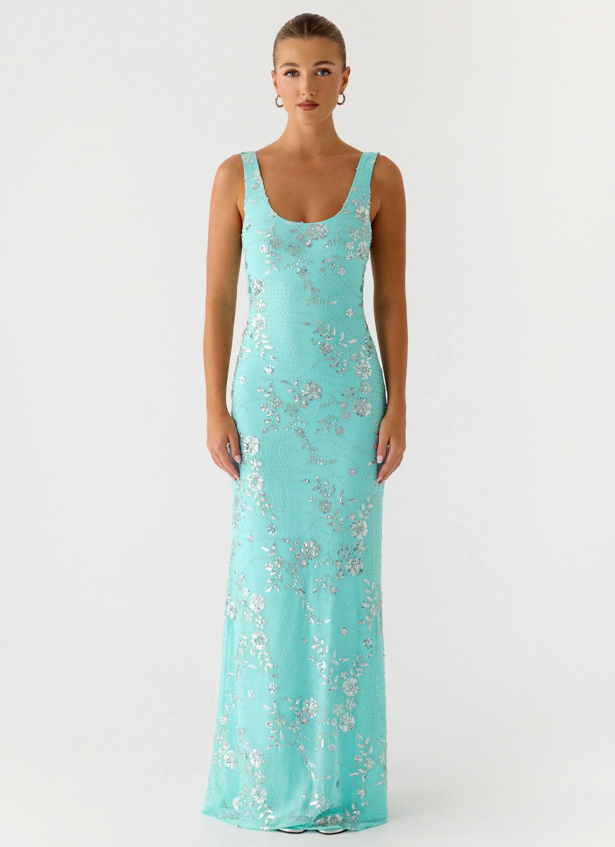 Silvana Maxi Dress - Aqua - Image 3