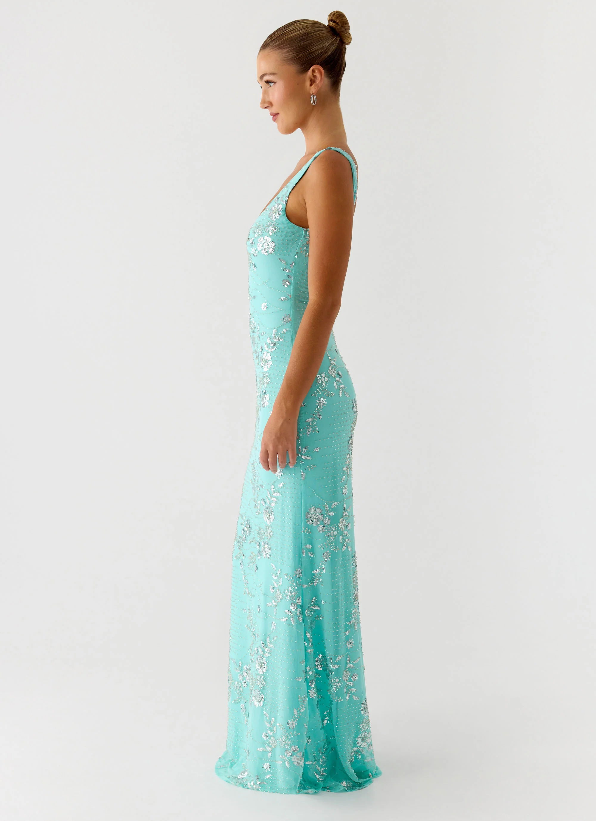 Silvana Maxi Dress - Aqua - Image 4