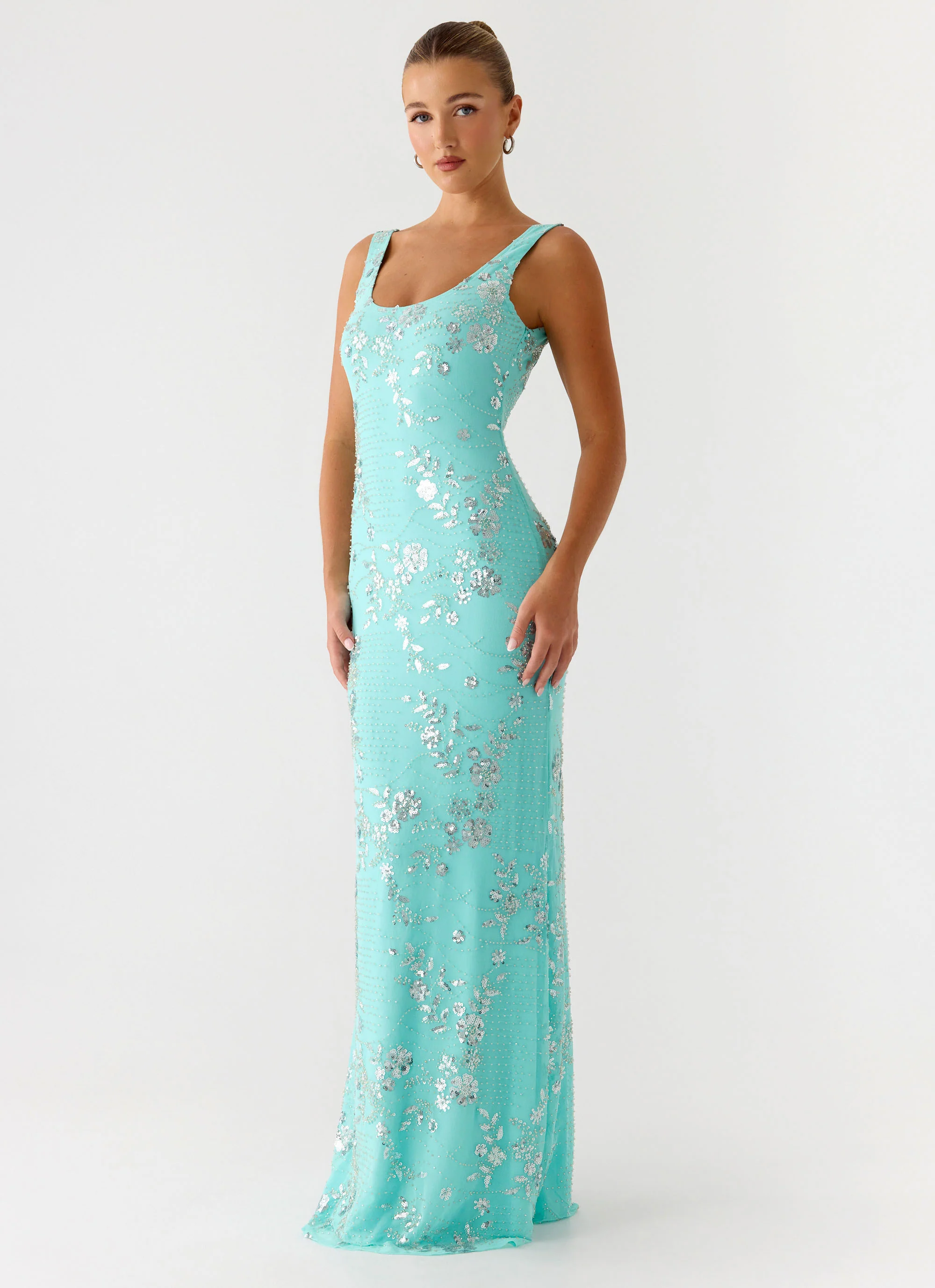 Silvana Maxi Dress - Aqua - Image 6