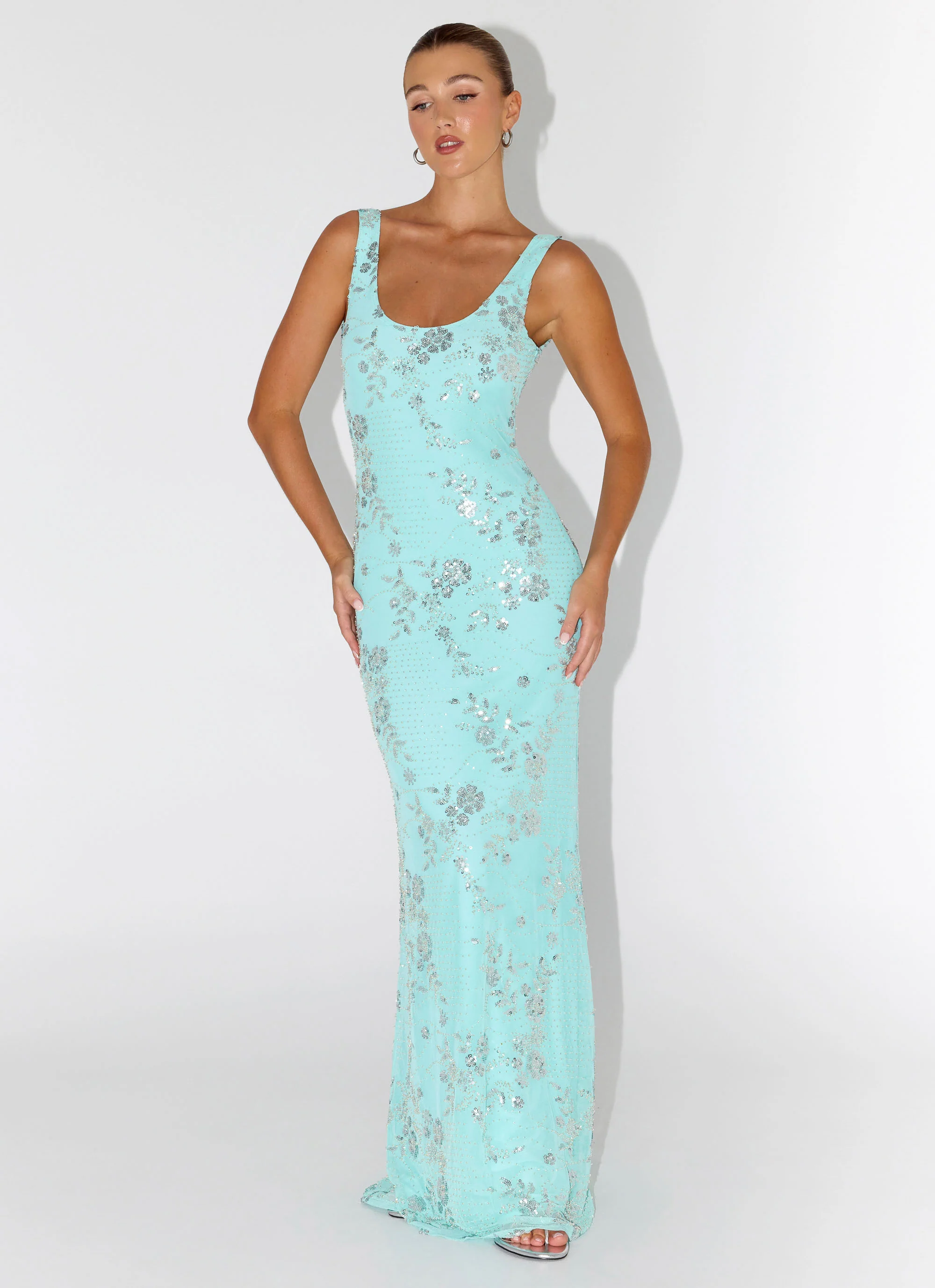 Silvana Maxi Dress - Aqua - Image 7