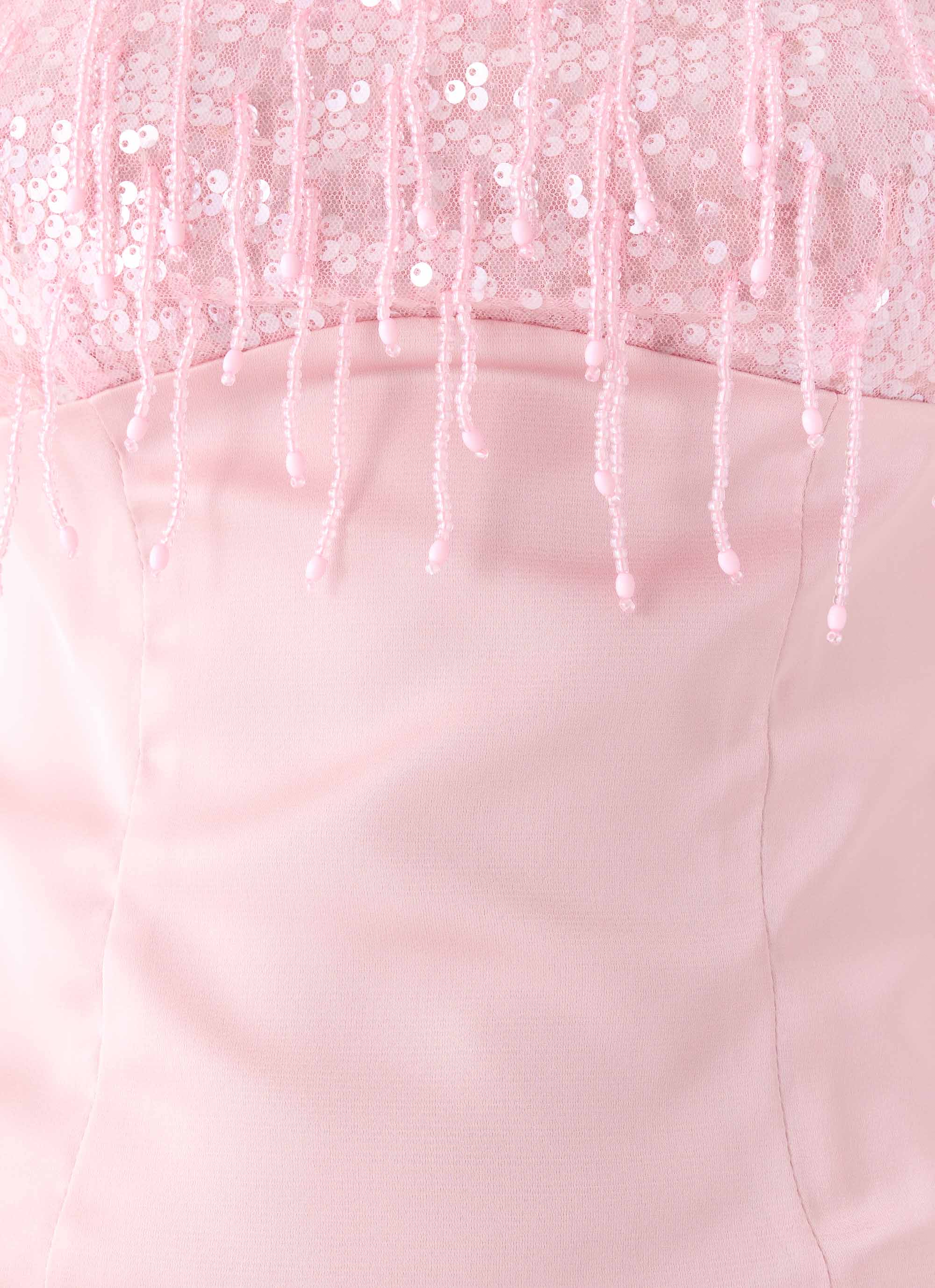 Siren Beaded Sequin Top - Pink - Image 4