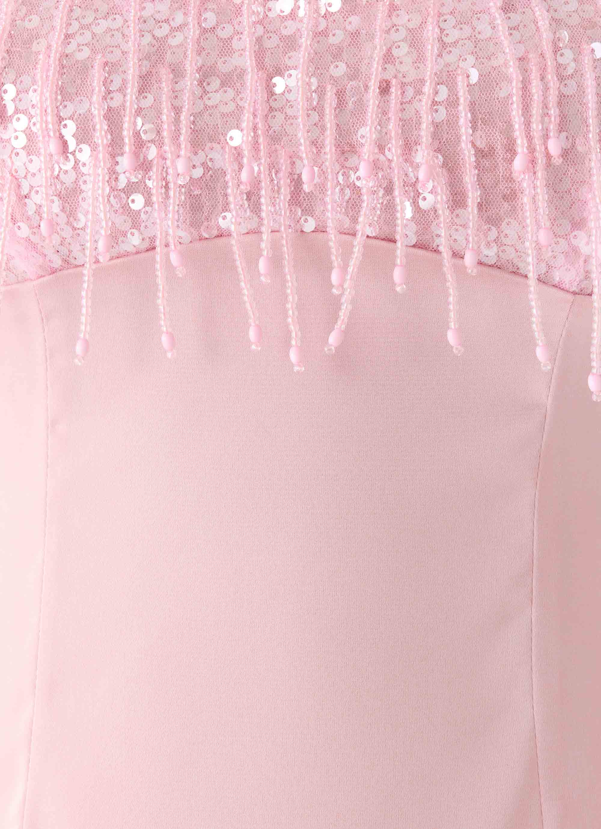 Siren Sequin Beaded Mini Dress - Pink - Image 10