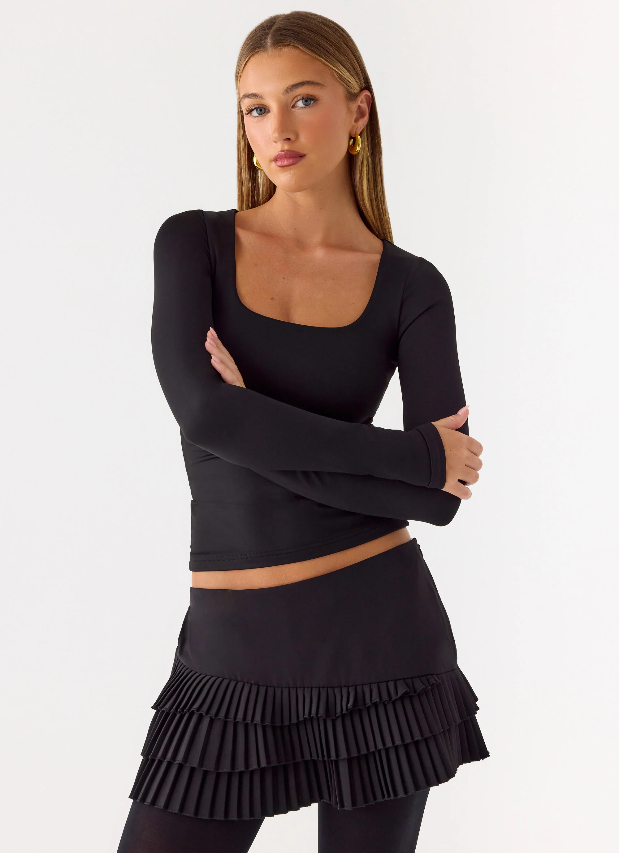 Skyler Mini Skort - Black - Image 3