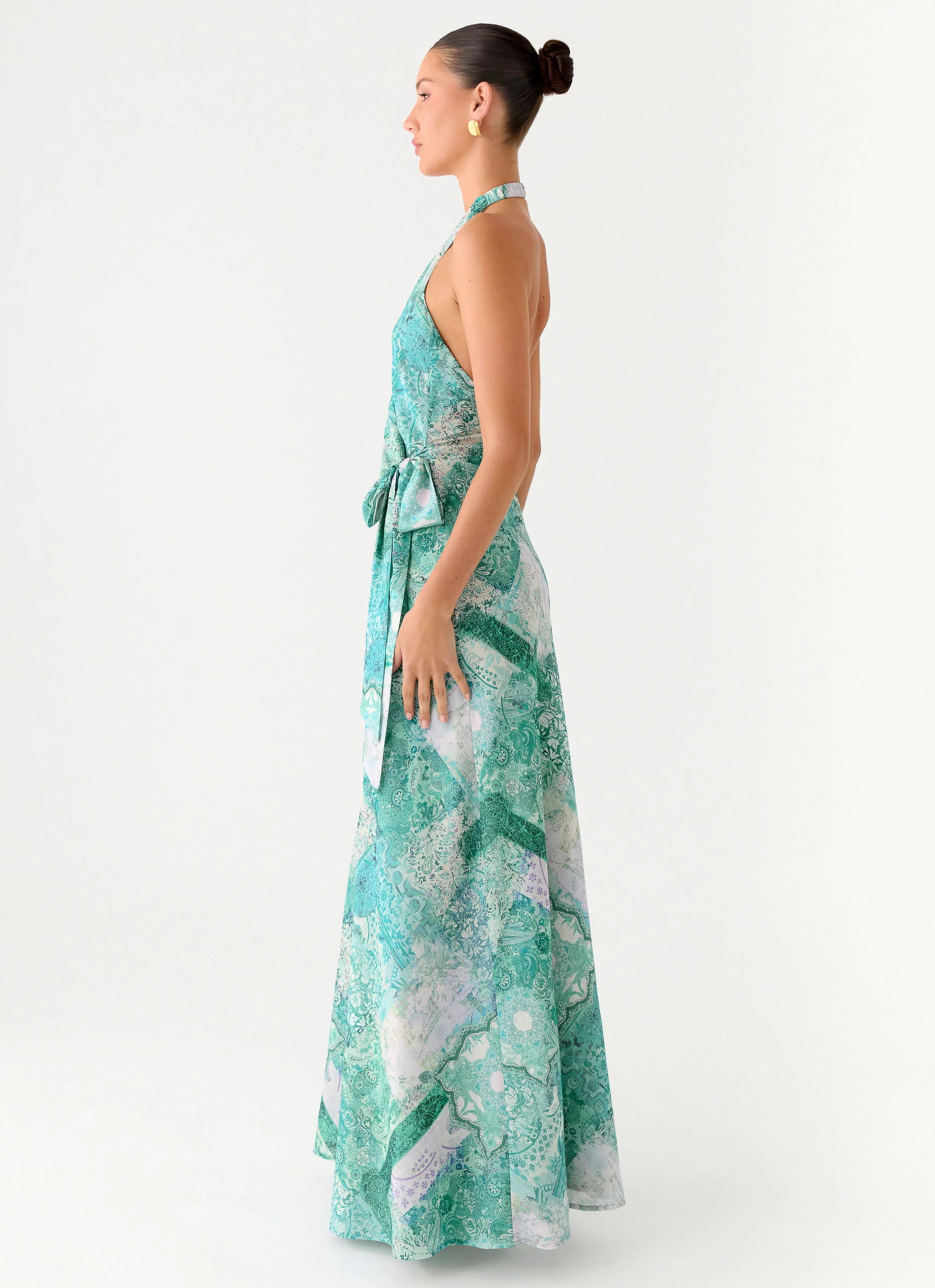 So Chic Maxi Dress - Green Paisley - Image 3
