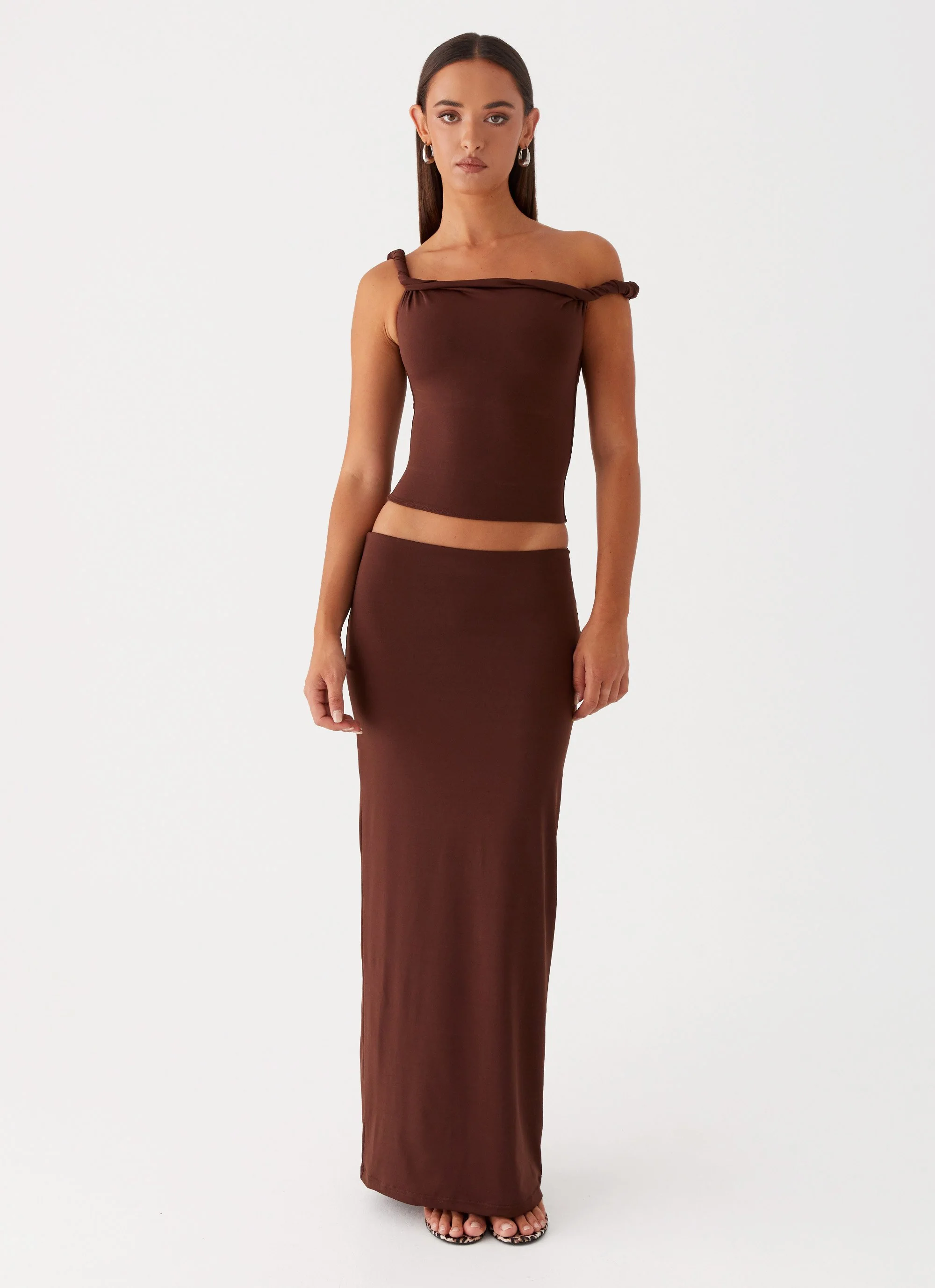 Solace Soul Maxi Skirt - Chocolate - Image 6