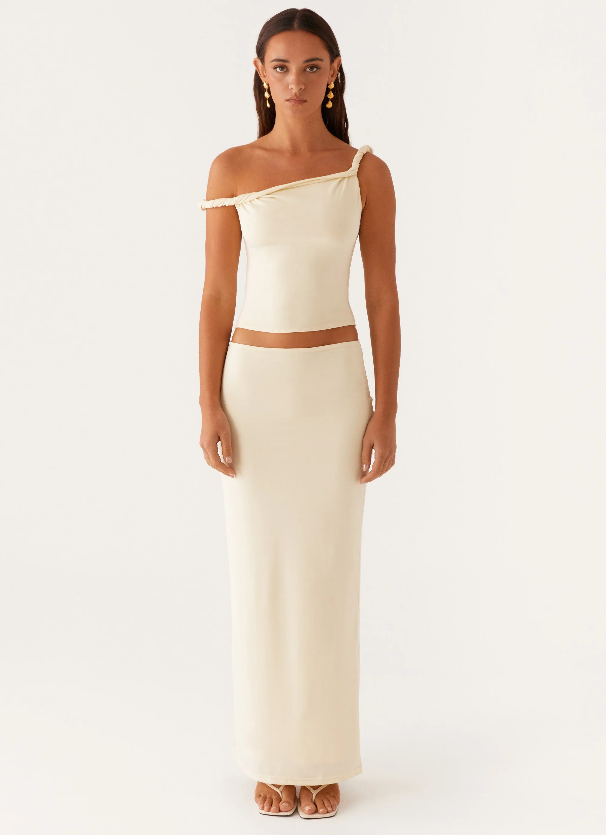 Solace Soul Twist Shoulder Top - Yellow - Image 3