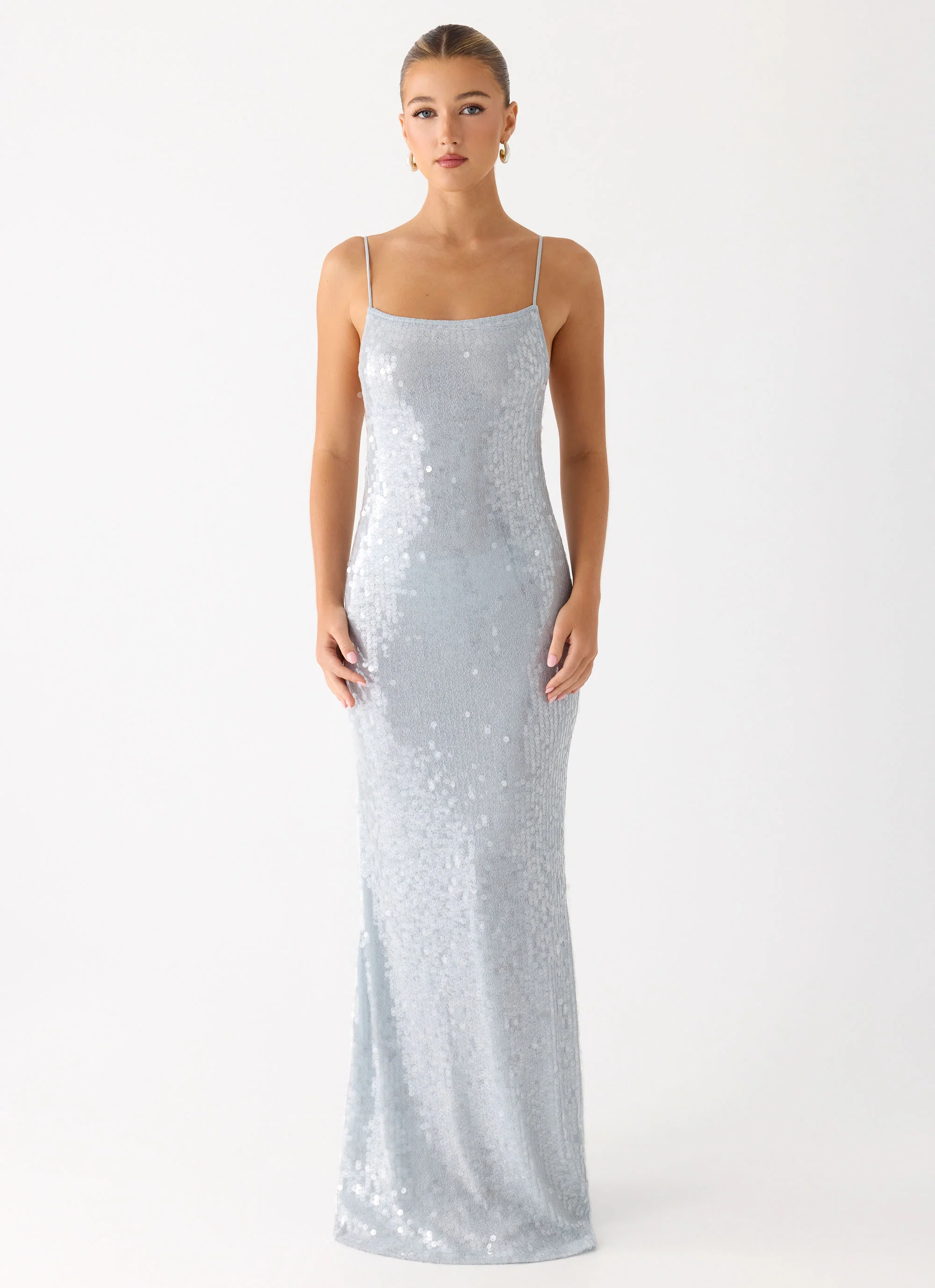 Solo Sequin Maxi Dress - Misty Blue - Image 2