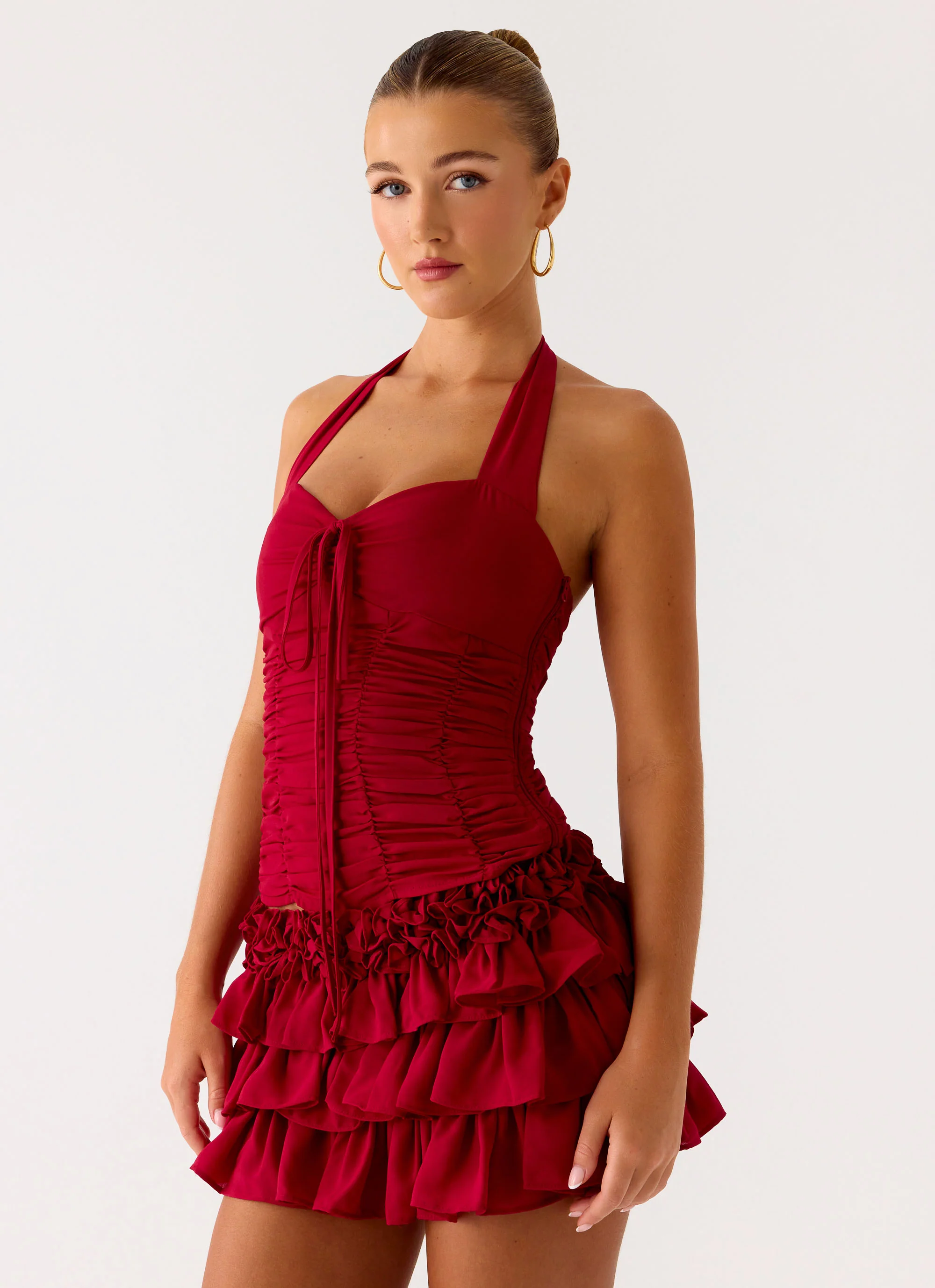 Someone Else Mini Skort - Dark Cherry - Image 8