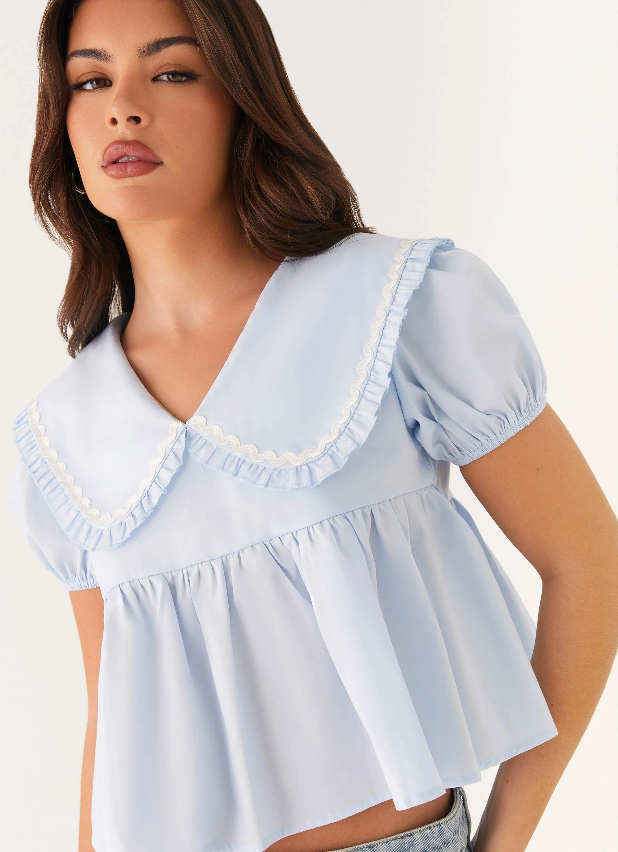 Sophie Babydoll Top - Blue - Image 6