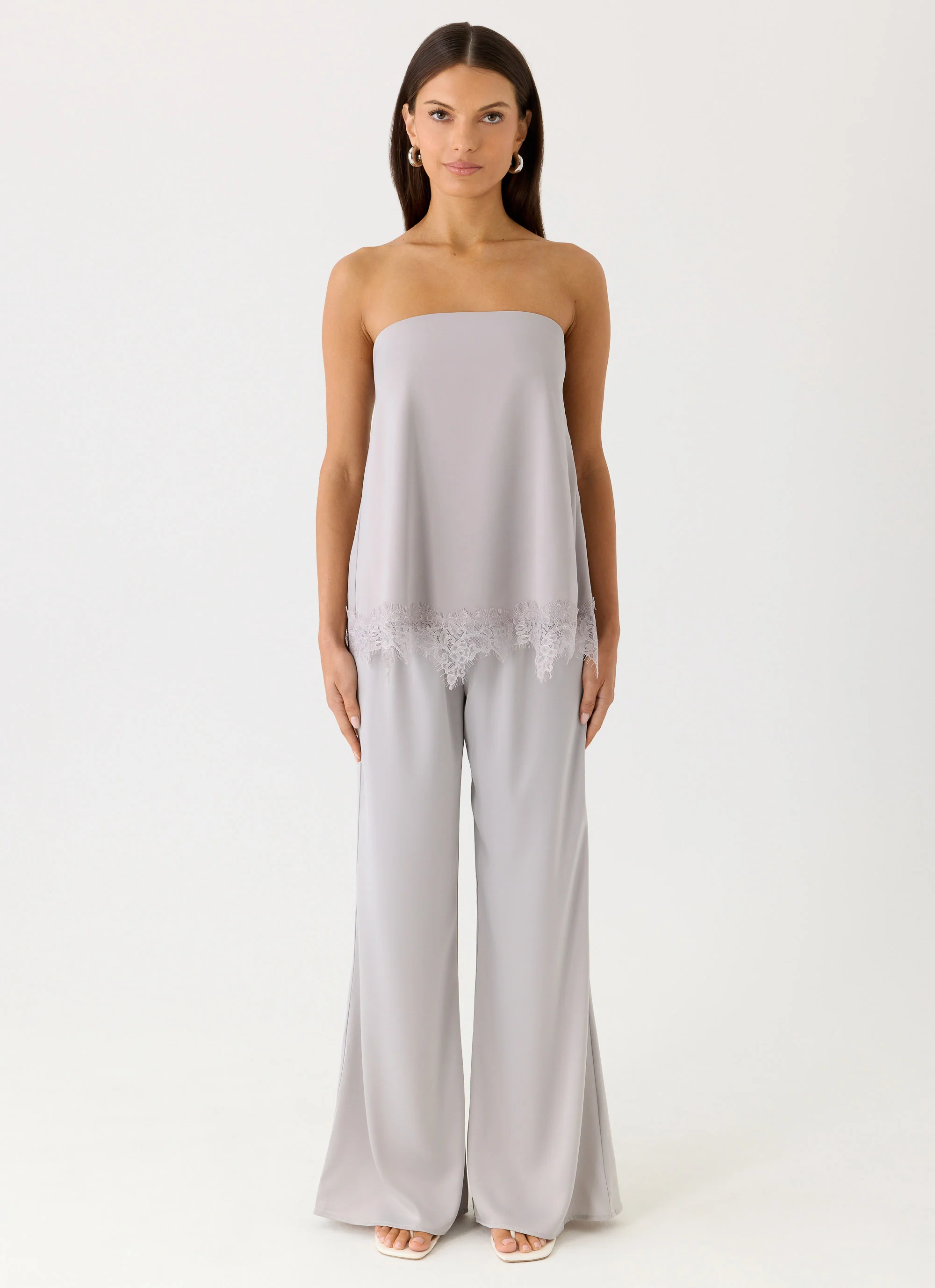 Sorena Low Rise Flared Pants - Misty Blue
