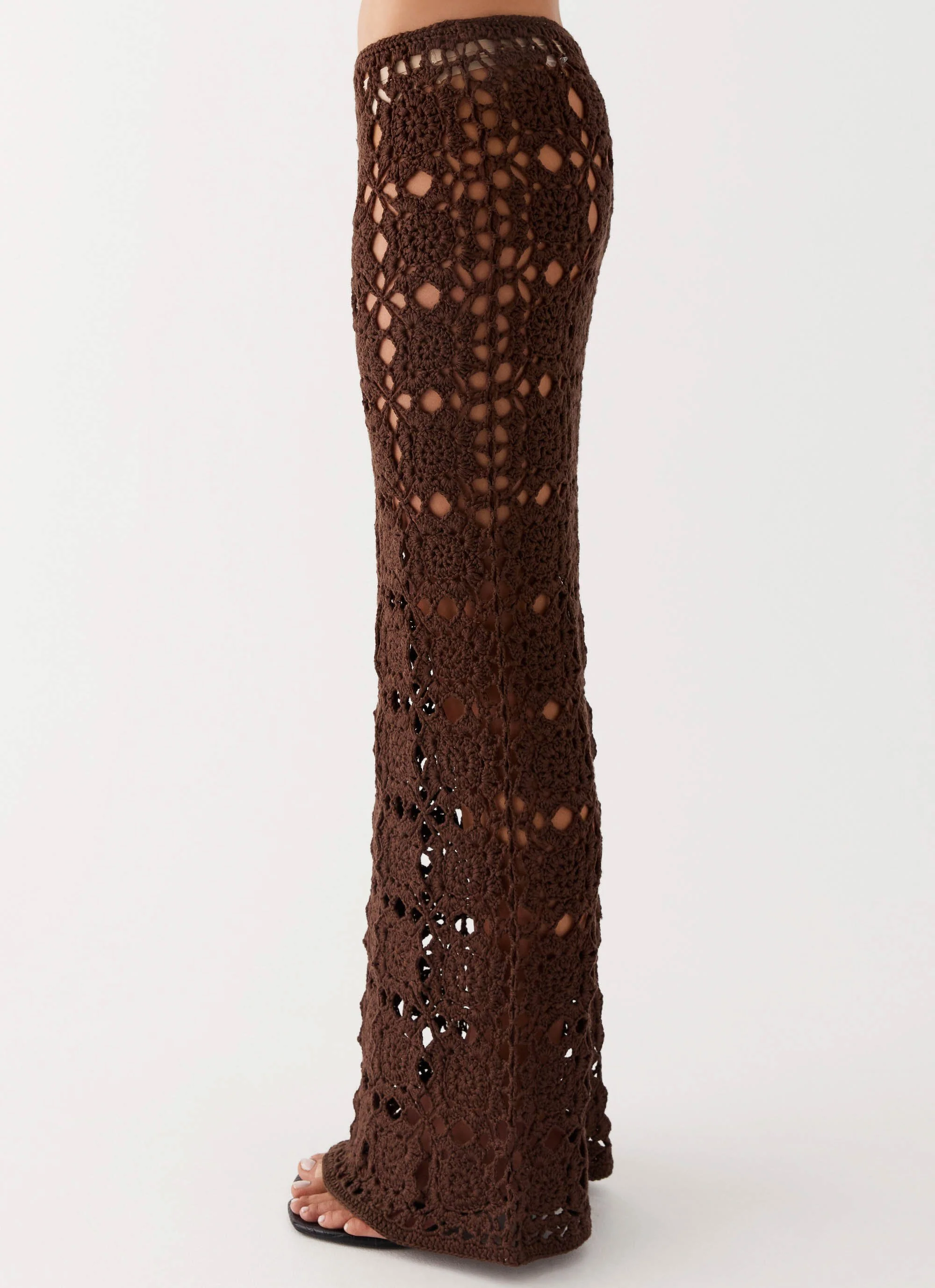 Sorrentino Crochet Maxi Skirt - Chocolate - Image 6