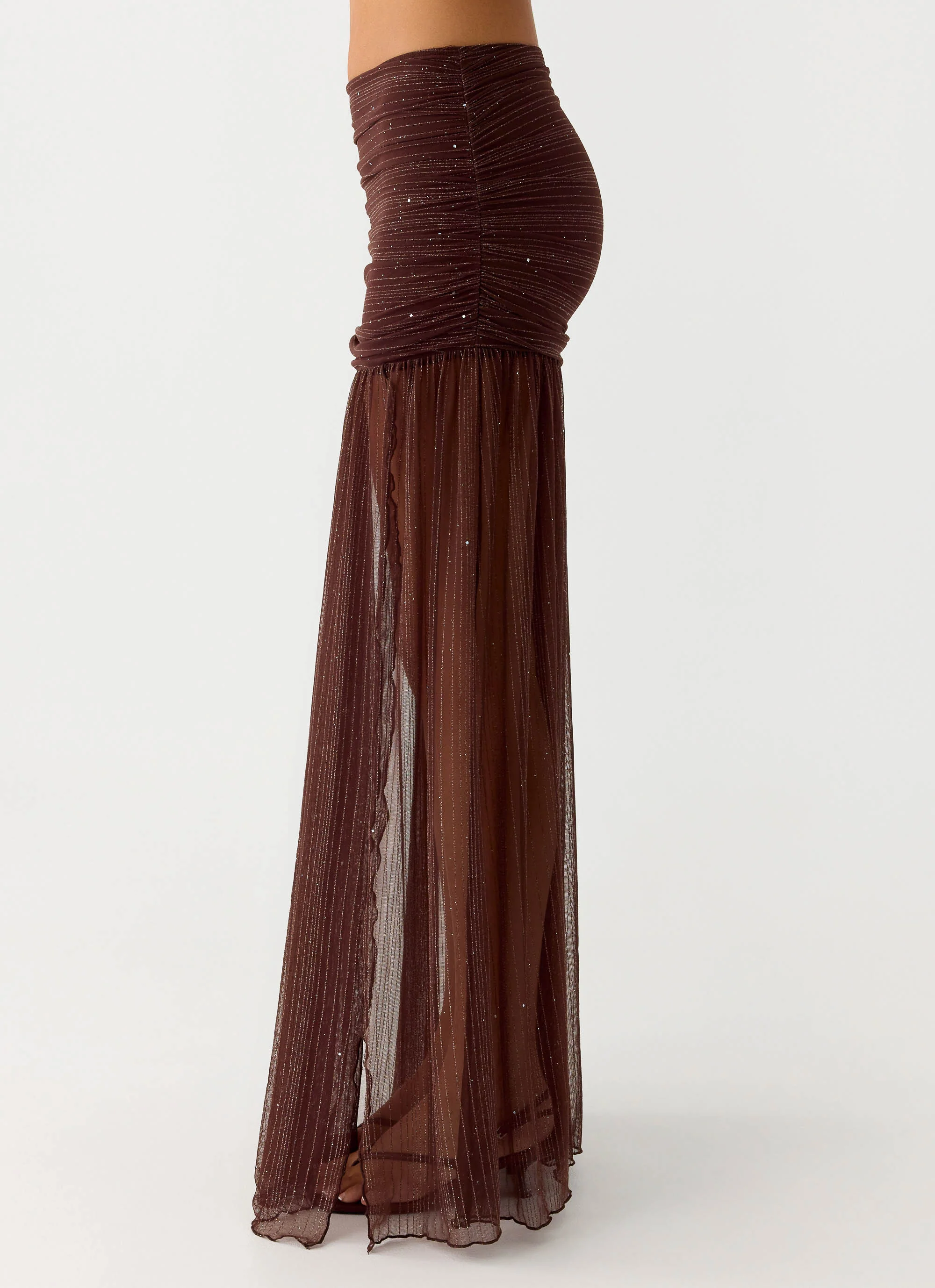 Sparkling Night Maxi Skirt - Chocolate - Image 2
