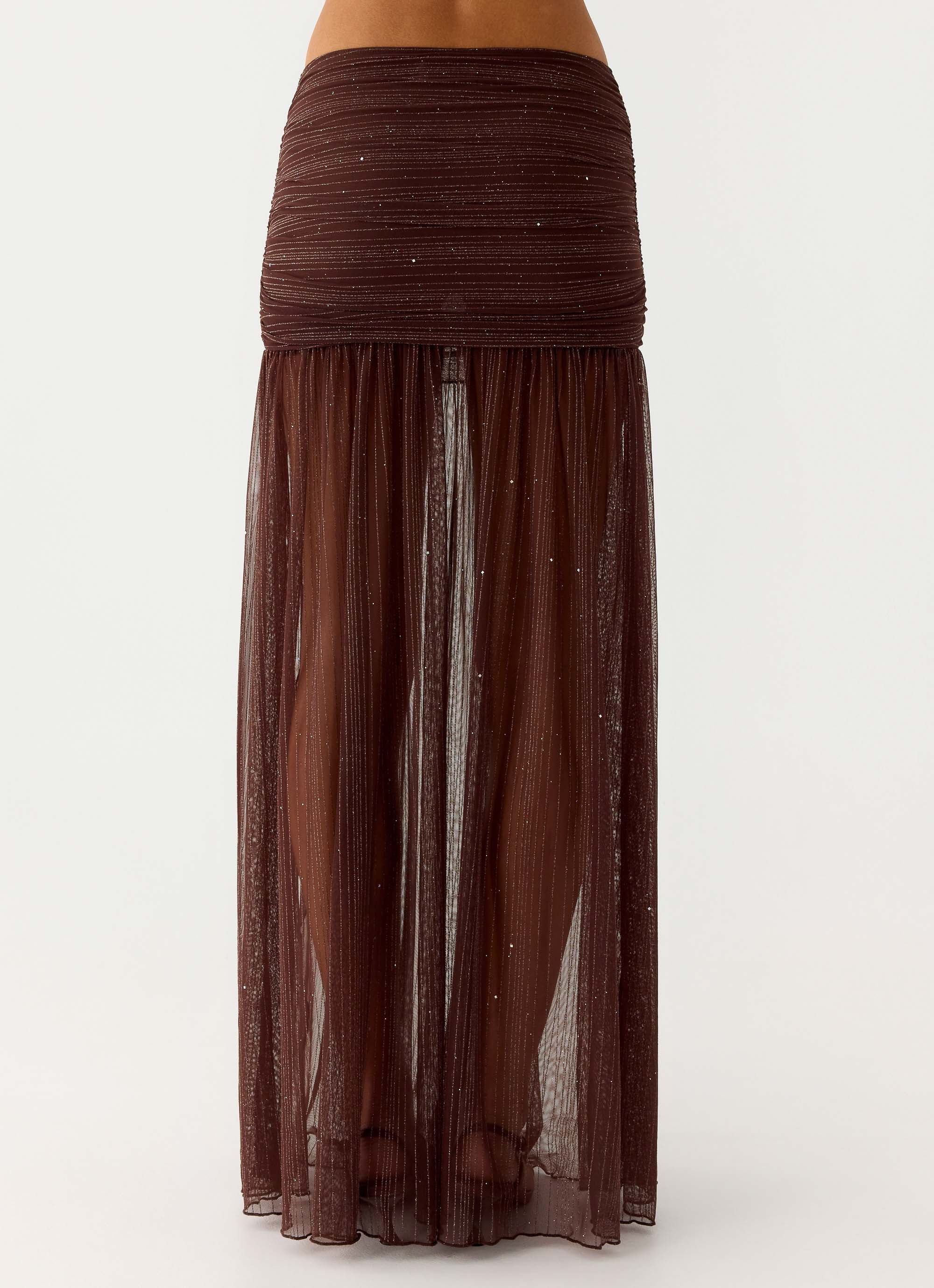Sparkling Night Maxi Skirt - Chocolate - Image 3
