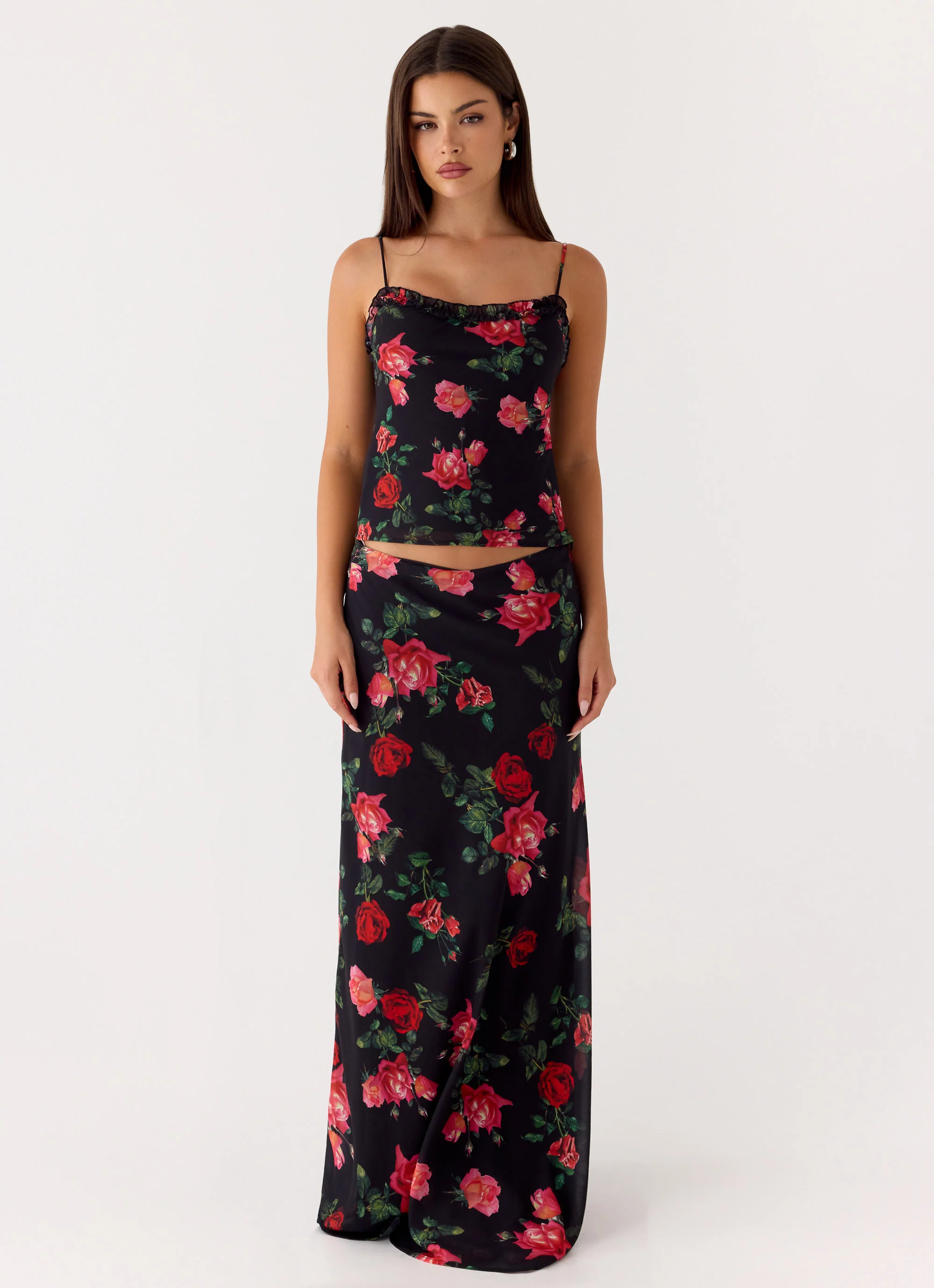 Star Girl Chiffon Maxi Skirt - Midnight Bloom - Image 7