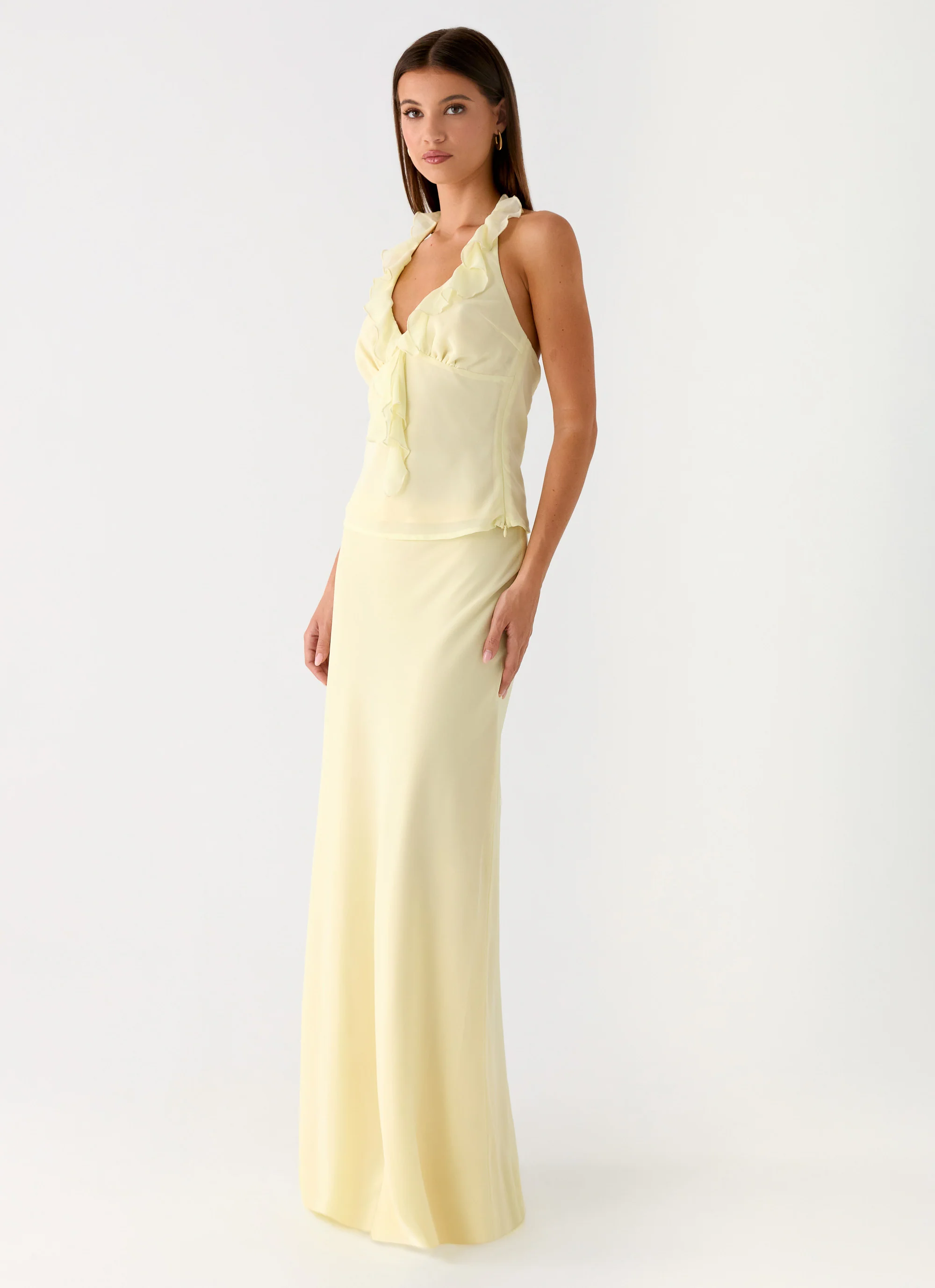 Star Girl Chiffon Maxi Skirt - Yellow - Image 2