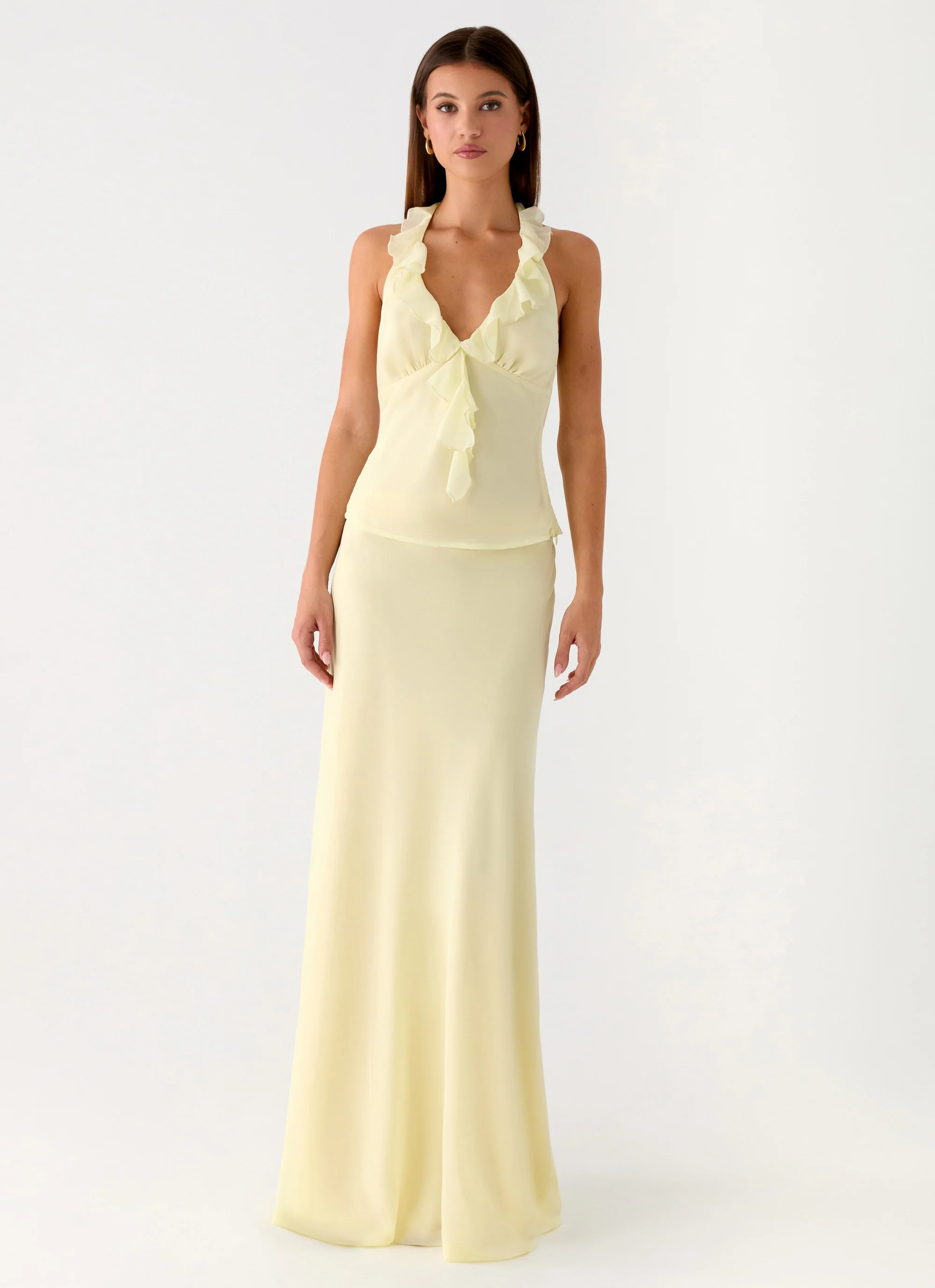 Star Girl Chiffon Maxi Skirt - Yellow - Image 5