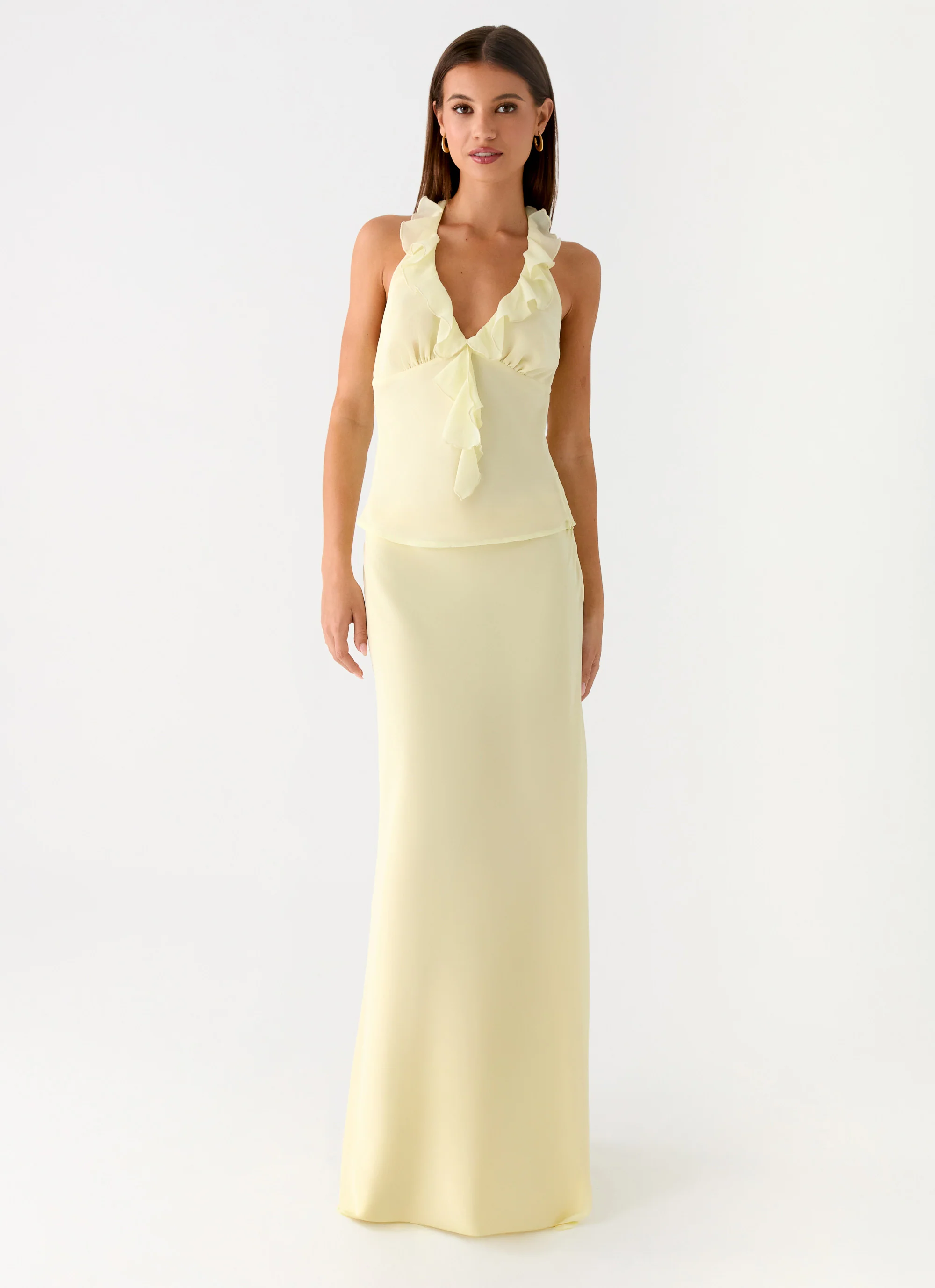 Star Girl Chiffon Maxi Skirt - Yellow - Image 6