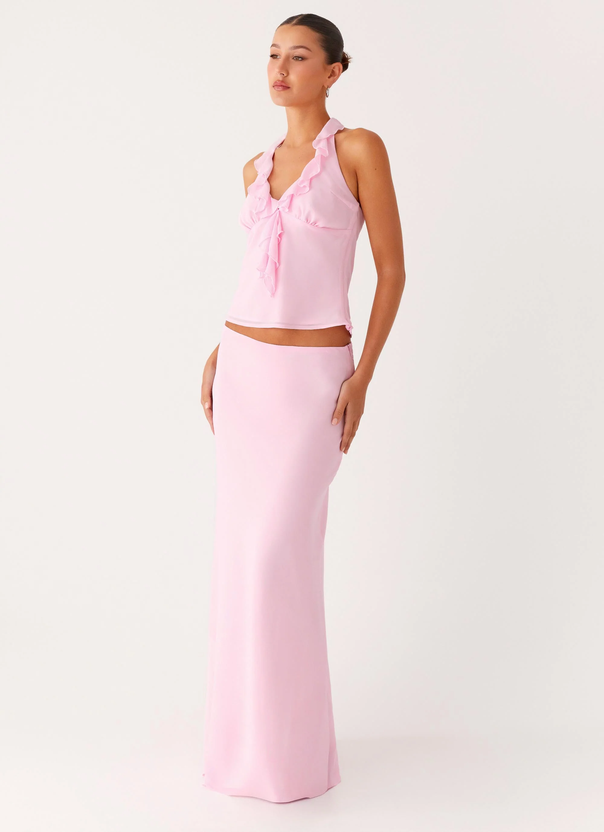 Star Girl Chiffon Maxi Skirt - Baby Pink - Image 5