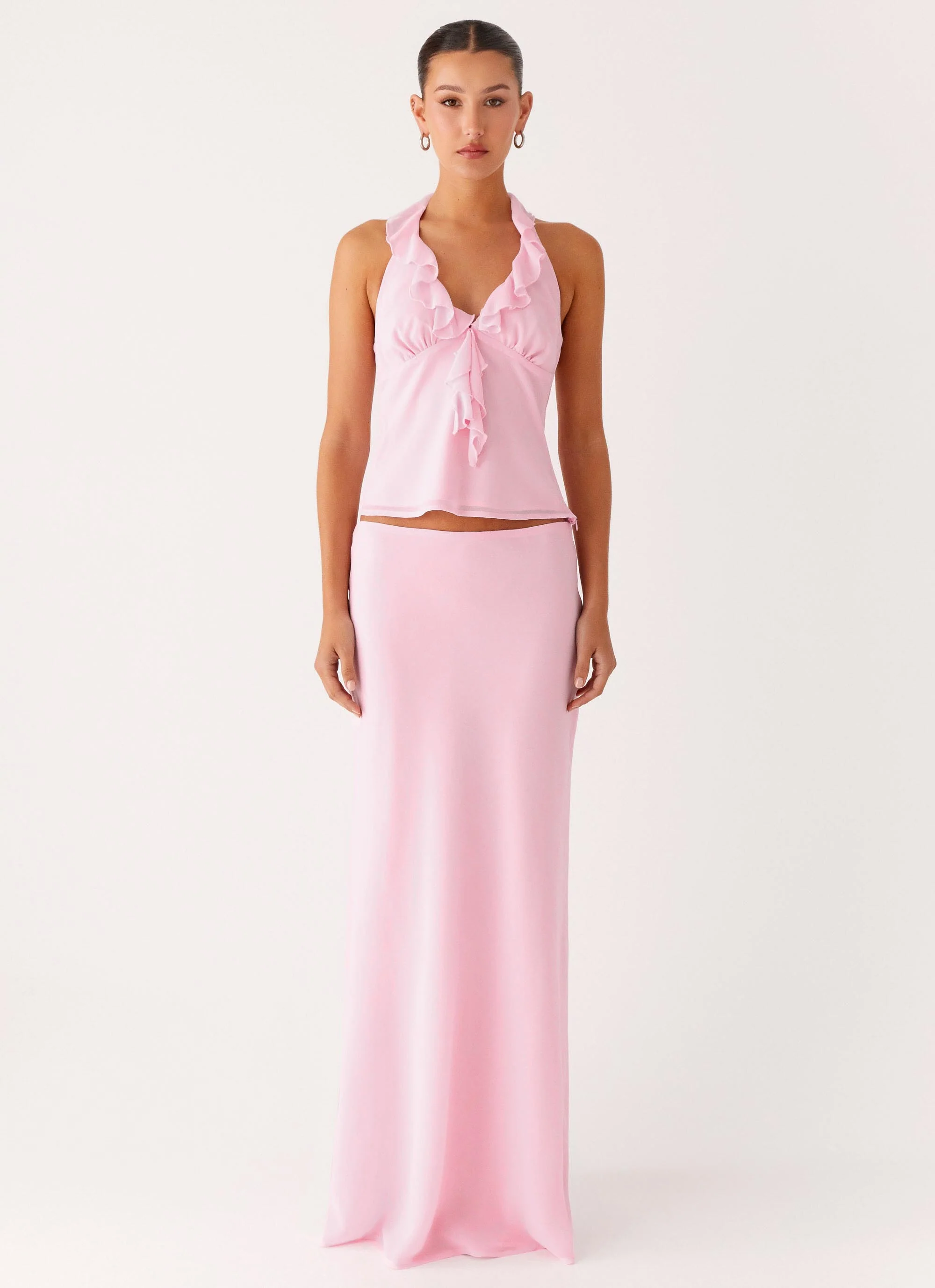 Star Girl Chiffon Maxi Skirt - Baby Pink - Image 6