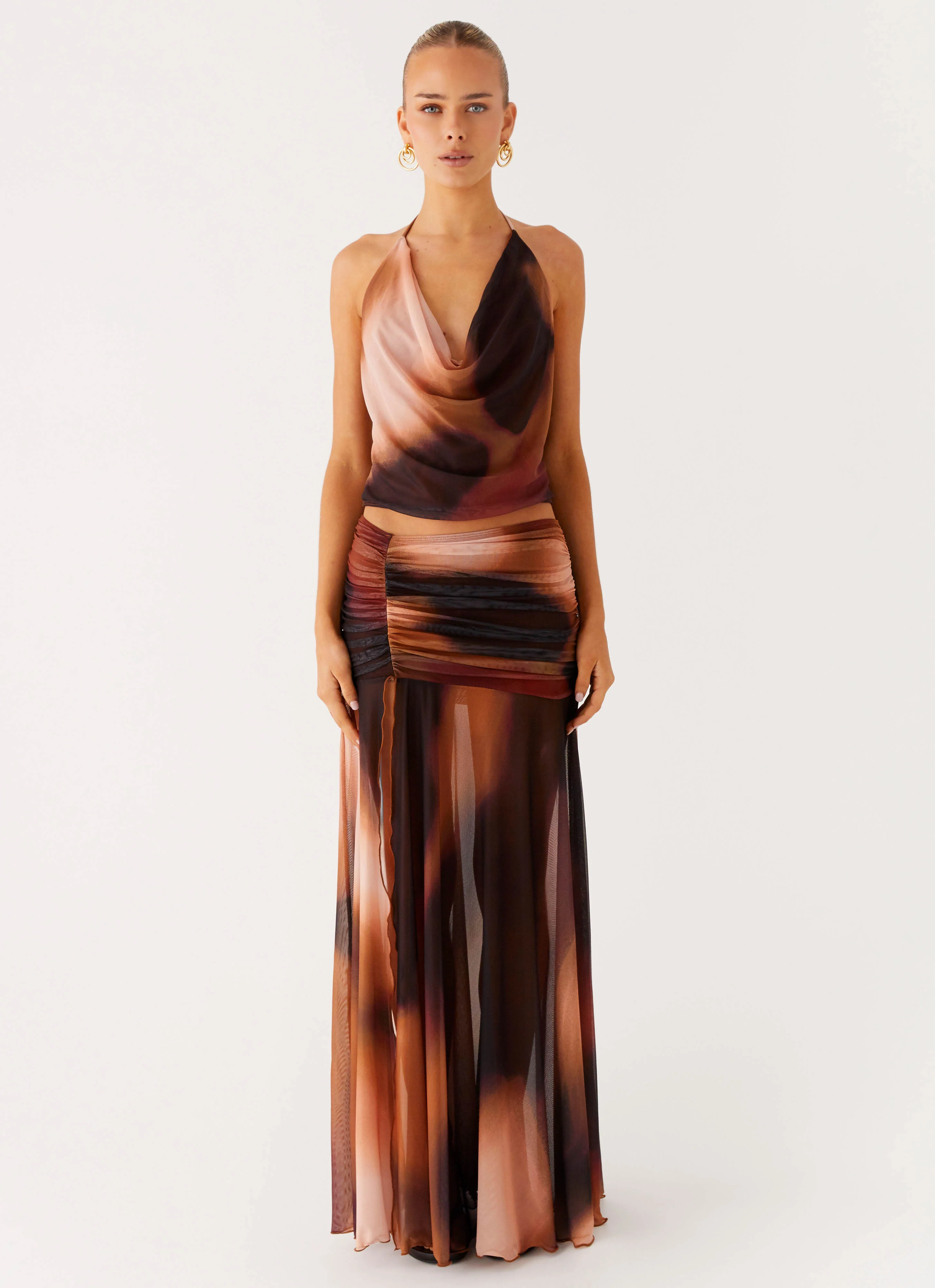 Stargazer Mesh Cowl Top - Black Gradient - Image 4