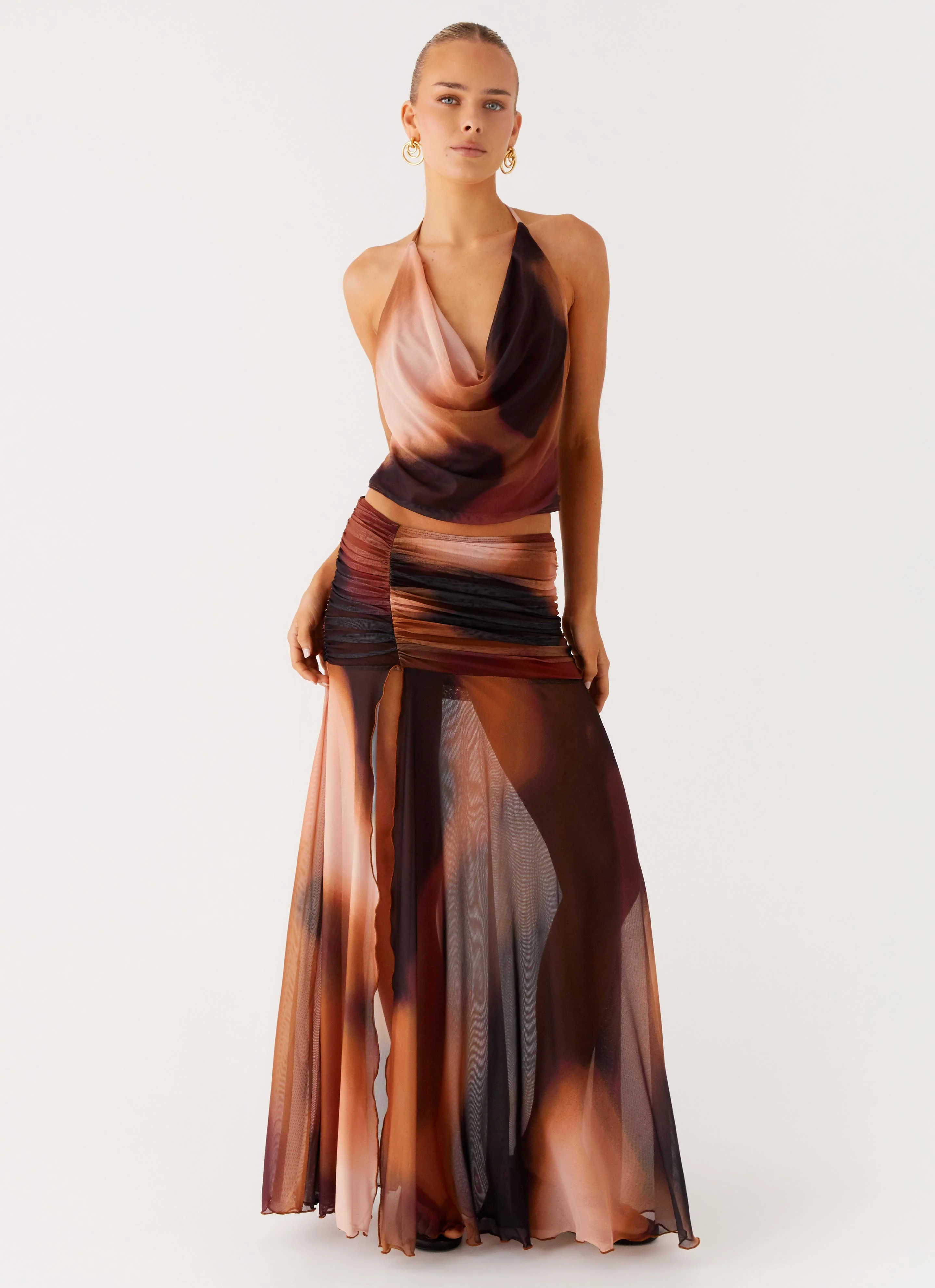 Stargazer Mesh Cowl Top - Black Gradient - Image 5