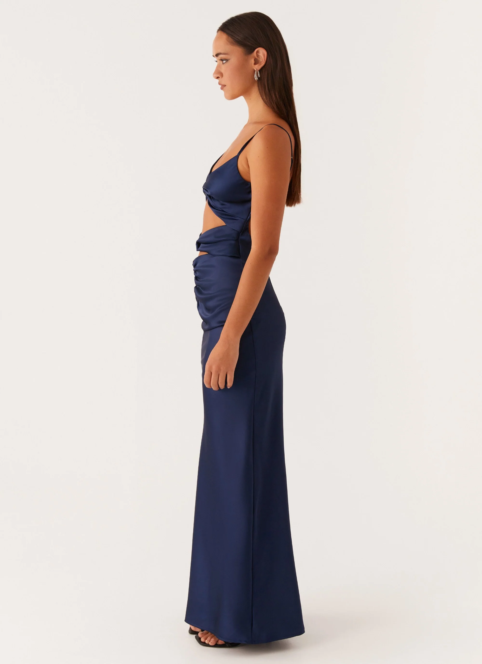 Stormie Satin Maxi Dress - Navy - Image 4