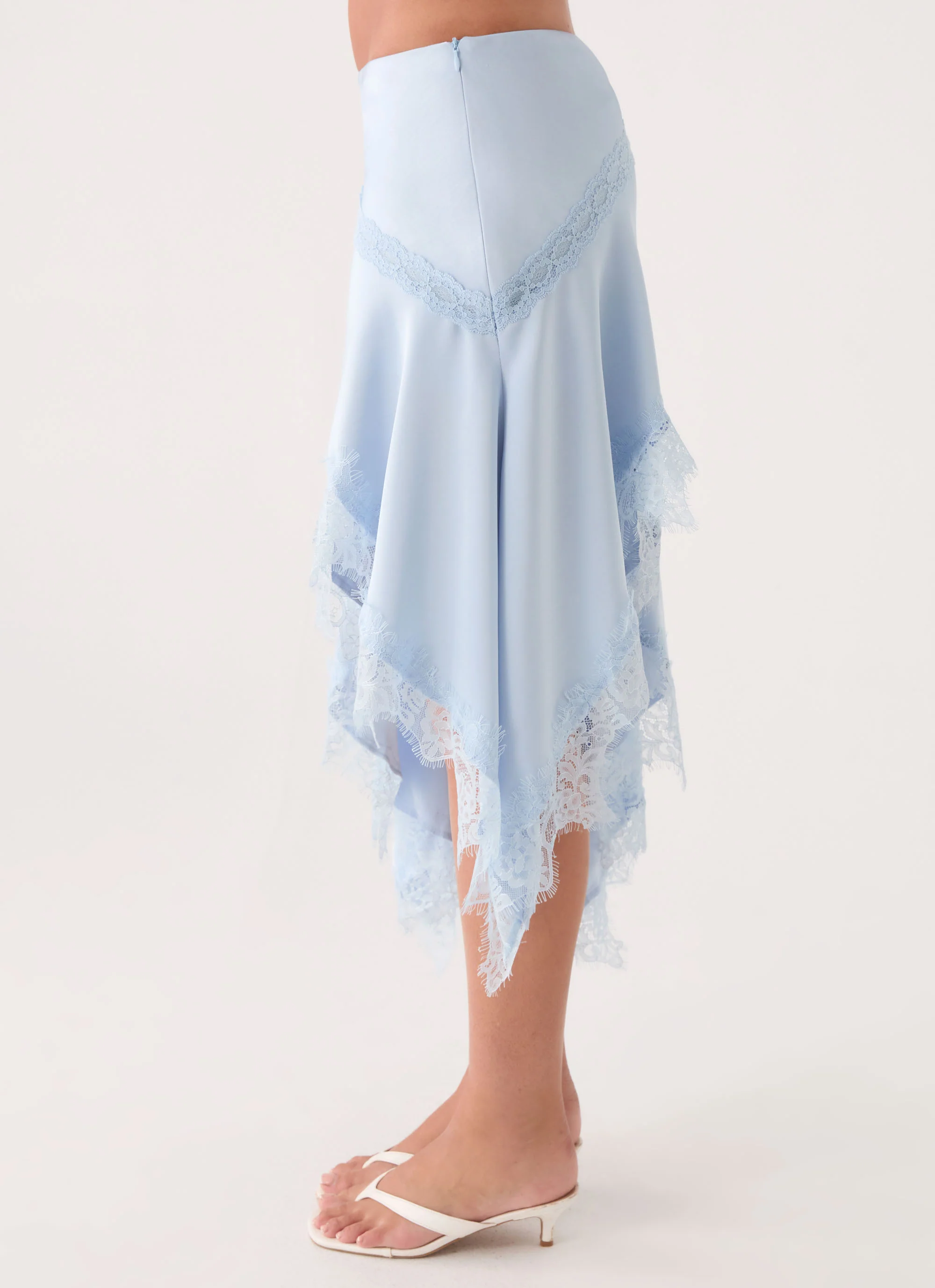 Suay Asymmetrical Midi Skirt - Blue - Image 2