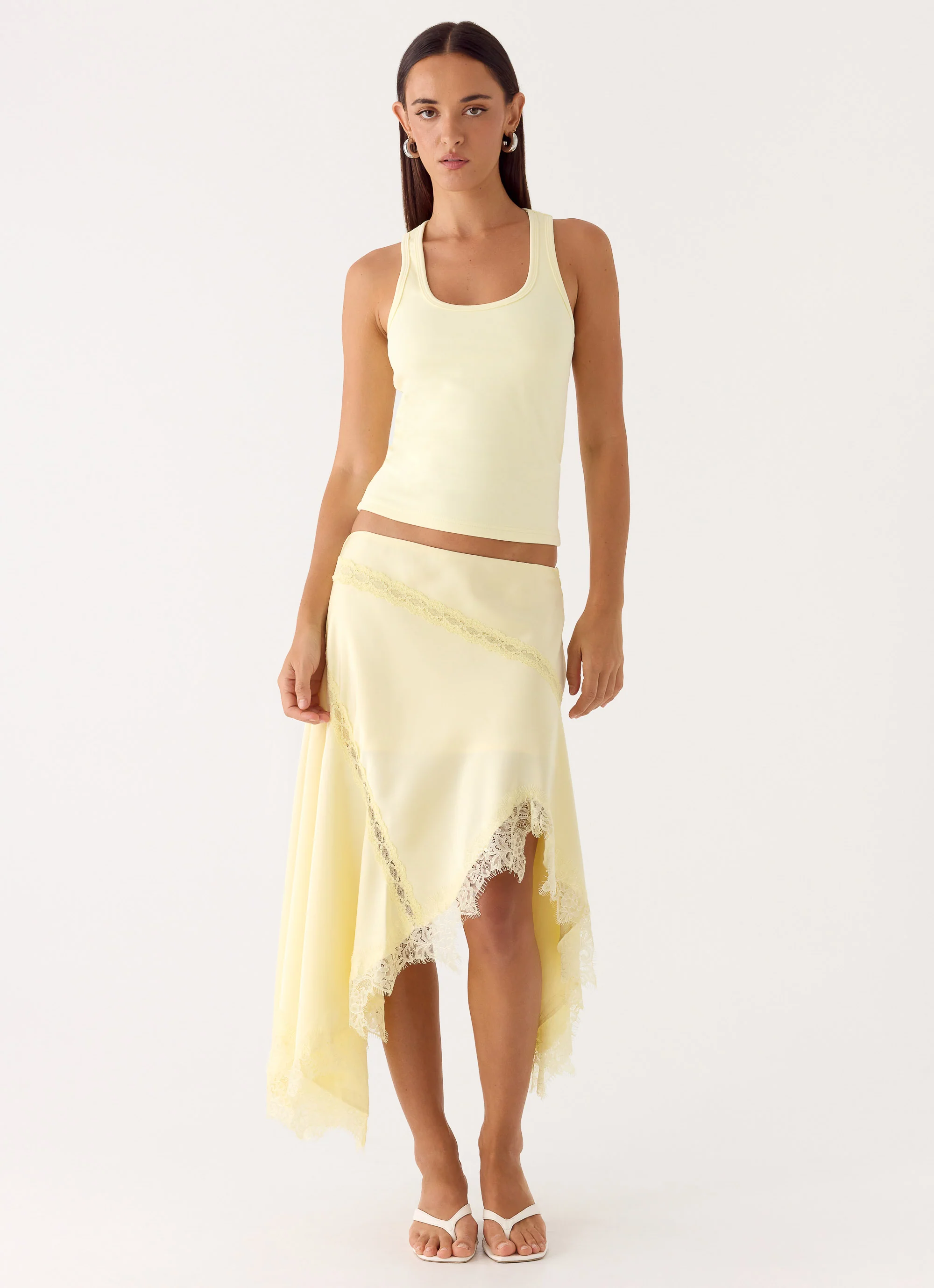Suay Asymmetrical Midi Skirt - Yellow - Image 7