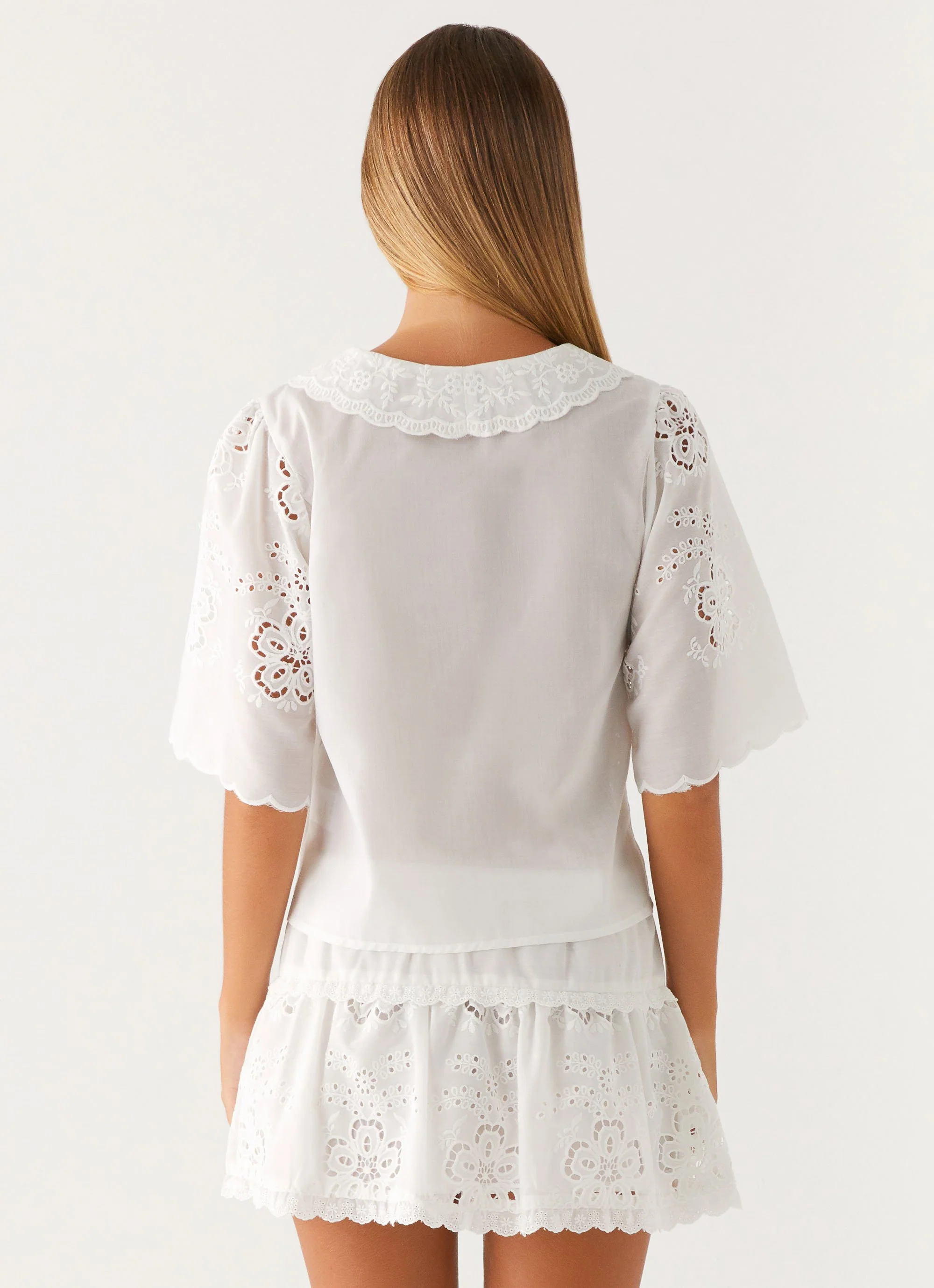 Summer Escape Embroidered Top - White - Image 5