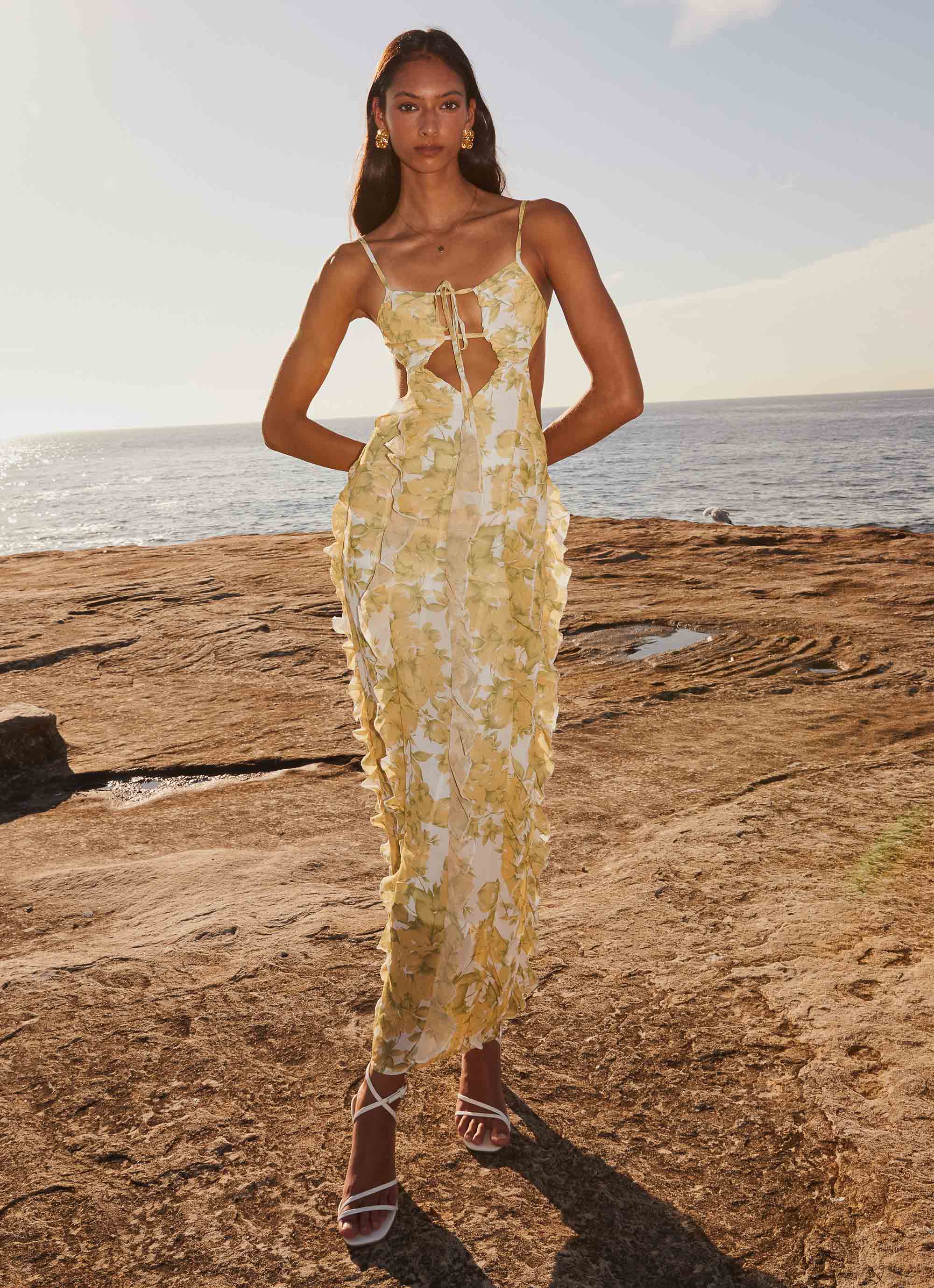 Sunset Kisses Ruffle Maxi Dress - Daffodil - Image 3