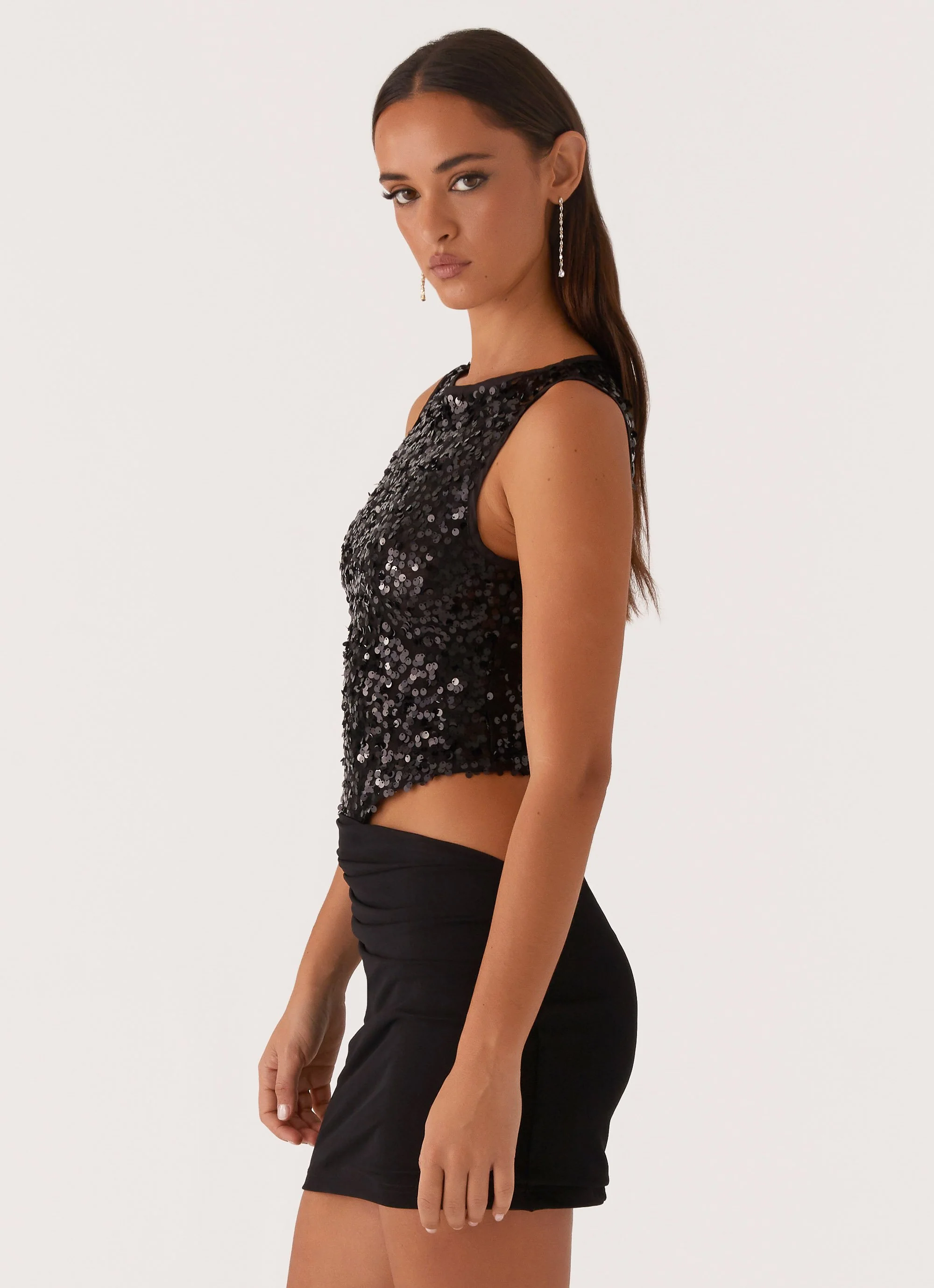 Superstition Sequin Mini Dress - Black - Image 3