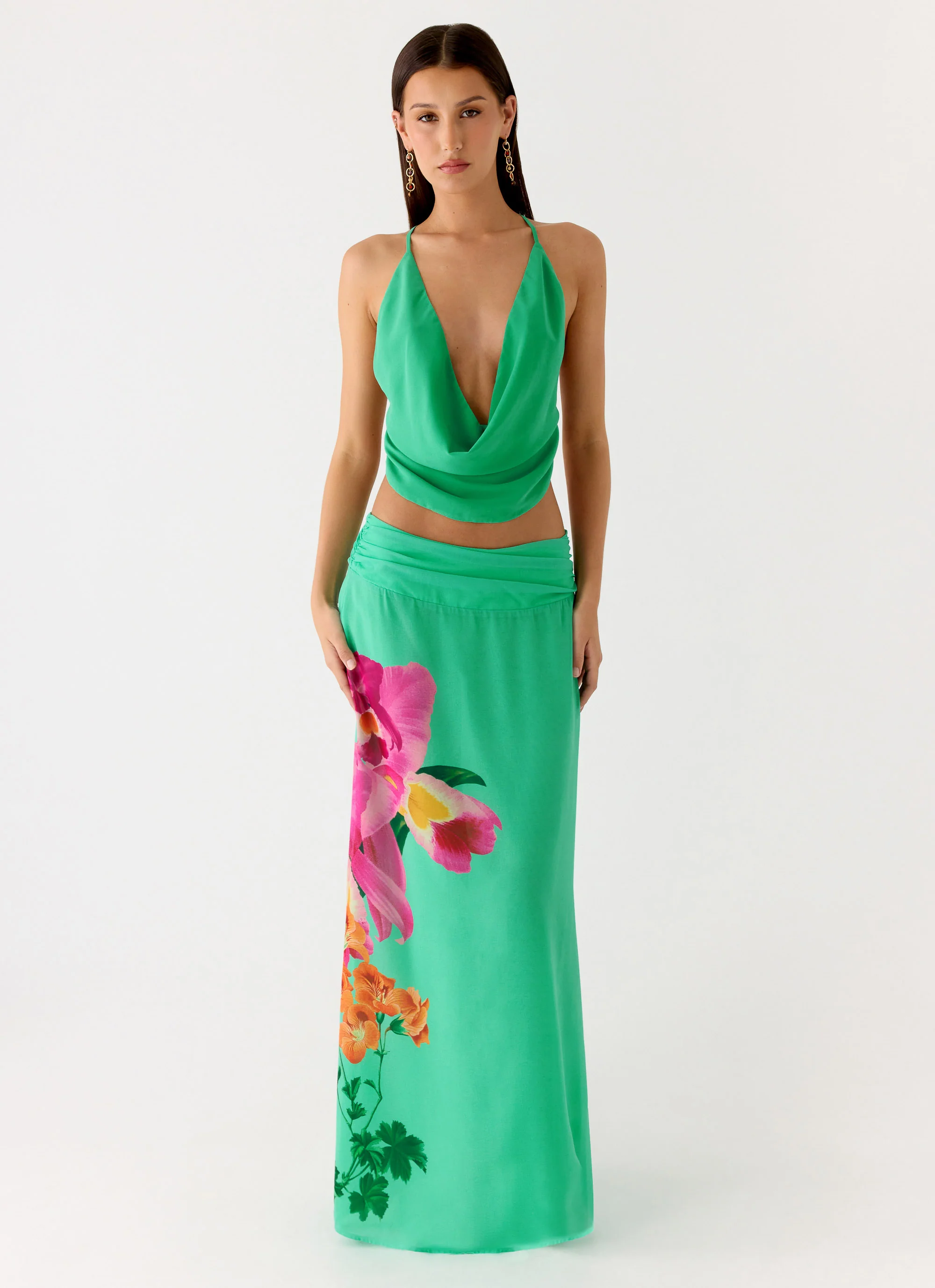 Sweet Charm Cowl Neck Top - Jungle Bloom - Image 6