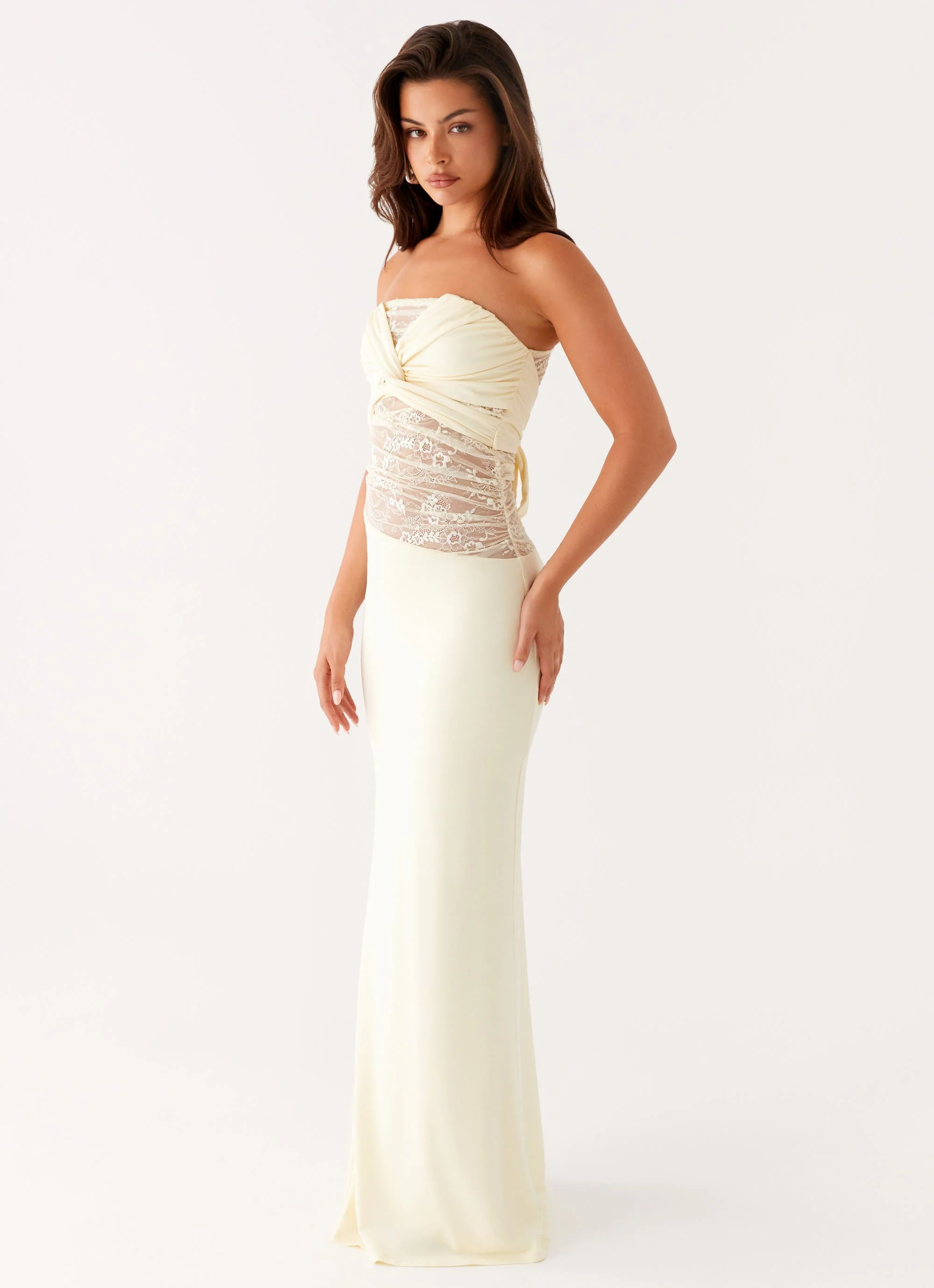 Sweet Energy Strapless Maxi Dress - Yellow - Image 3