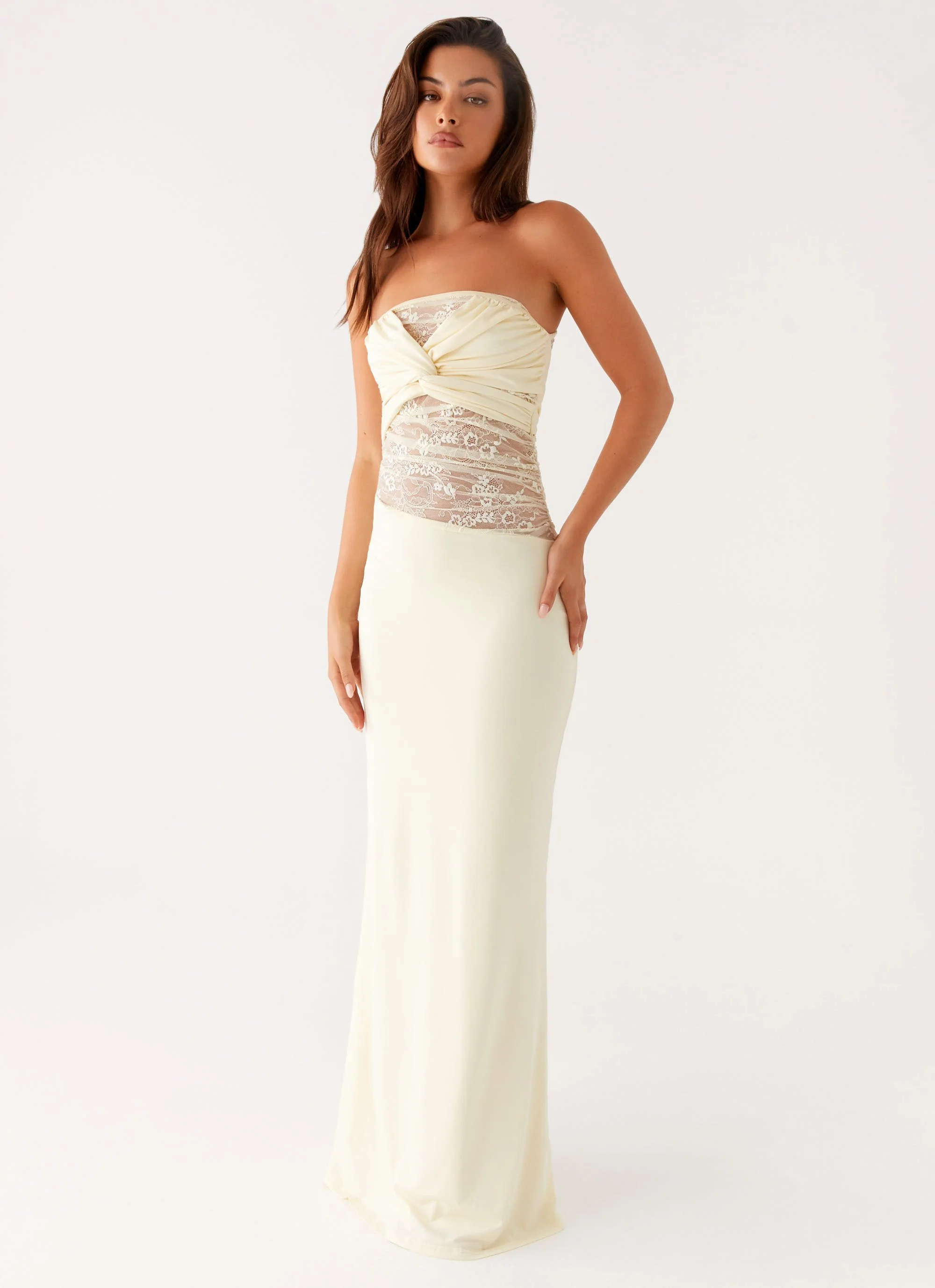 Sweet Energy Strapless Maxi Dress - Yellow - Image 5