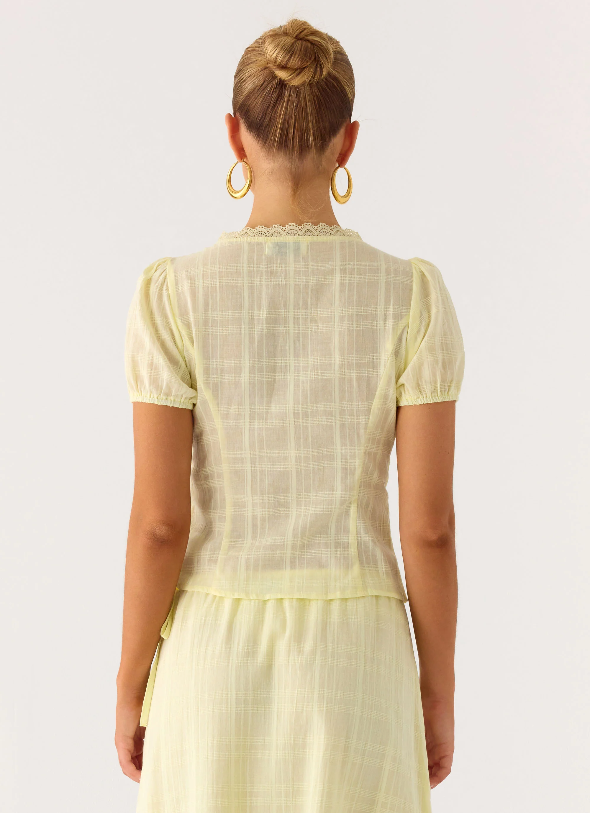 Sweet Lullaby Button Up Shirt - Lemon Yellow - Image 3