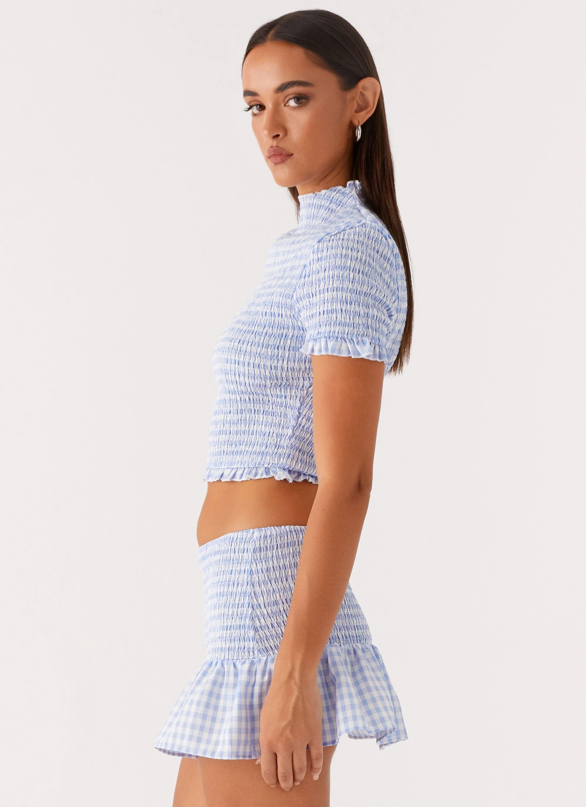 Sweetest Pie T-Shirt - Baby Blue Gingham - Image 3