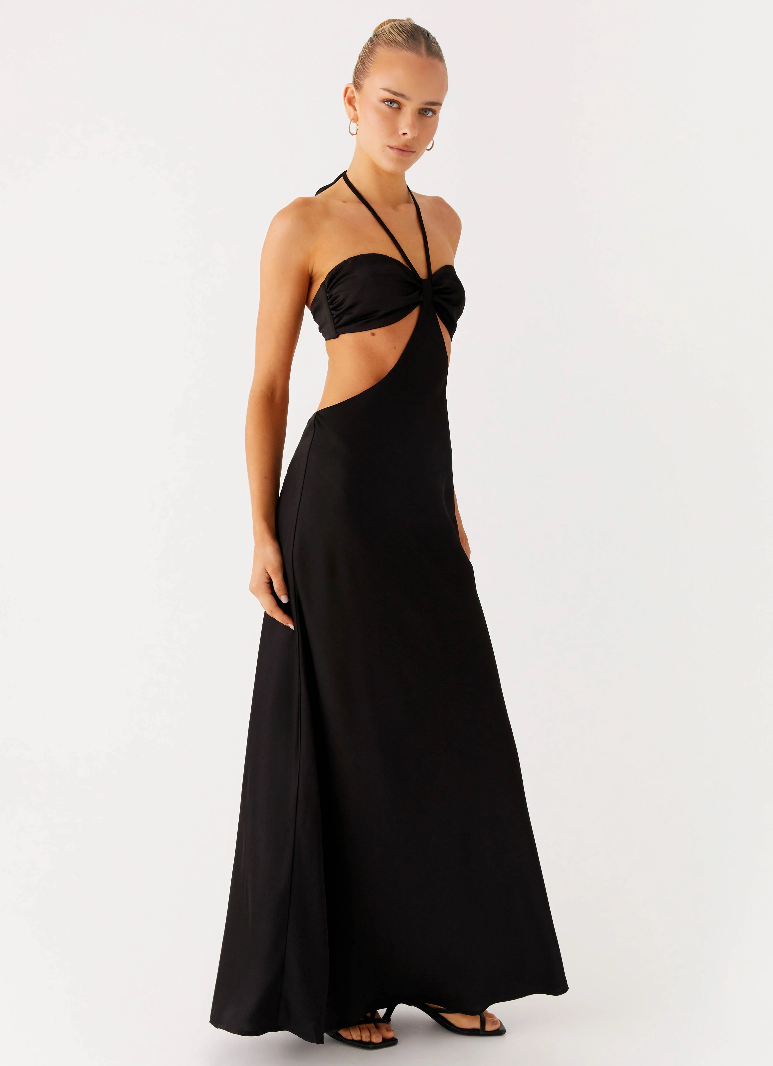 Sweetheart Cut Out Maxi Dress - Black - Image 5