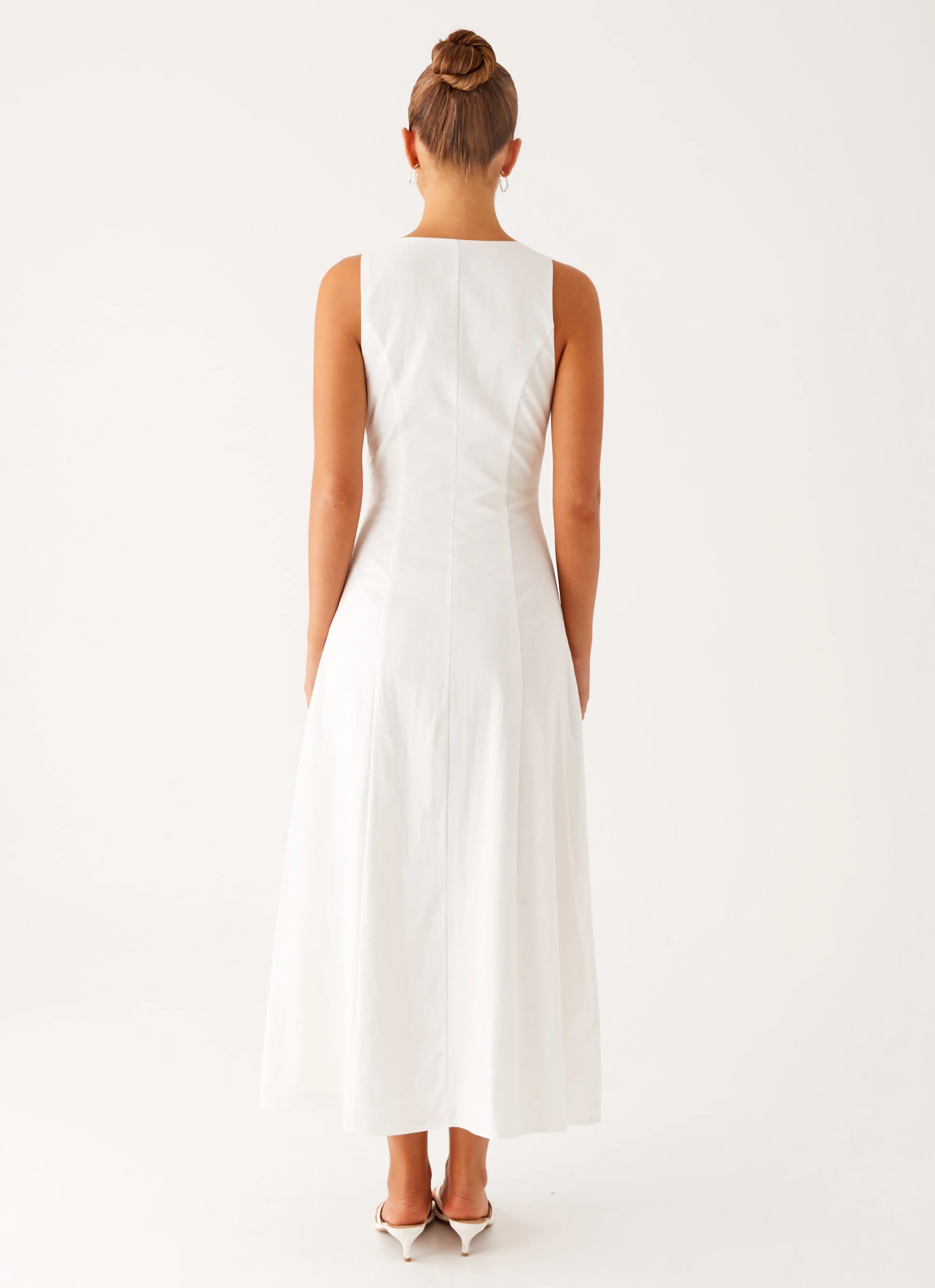 Tamsin Linen Maxi Dress - White - Image 3