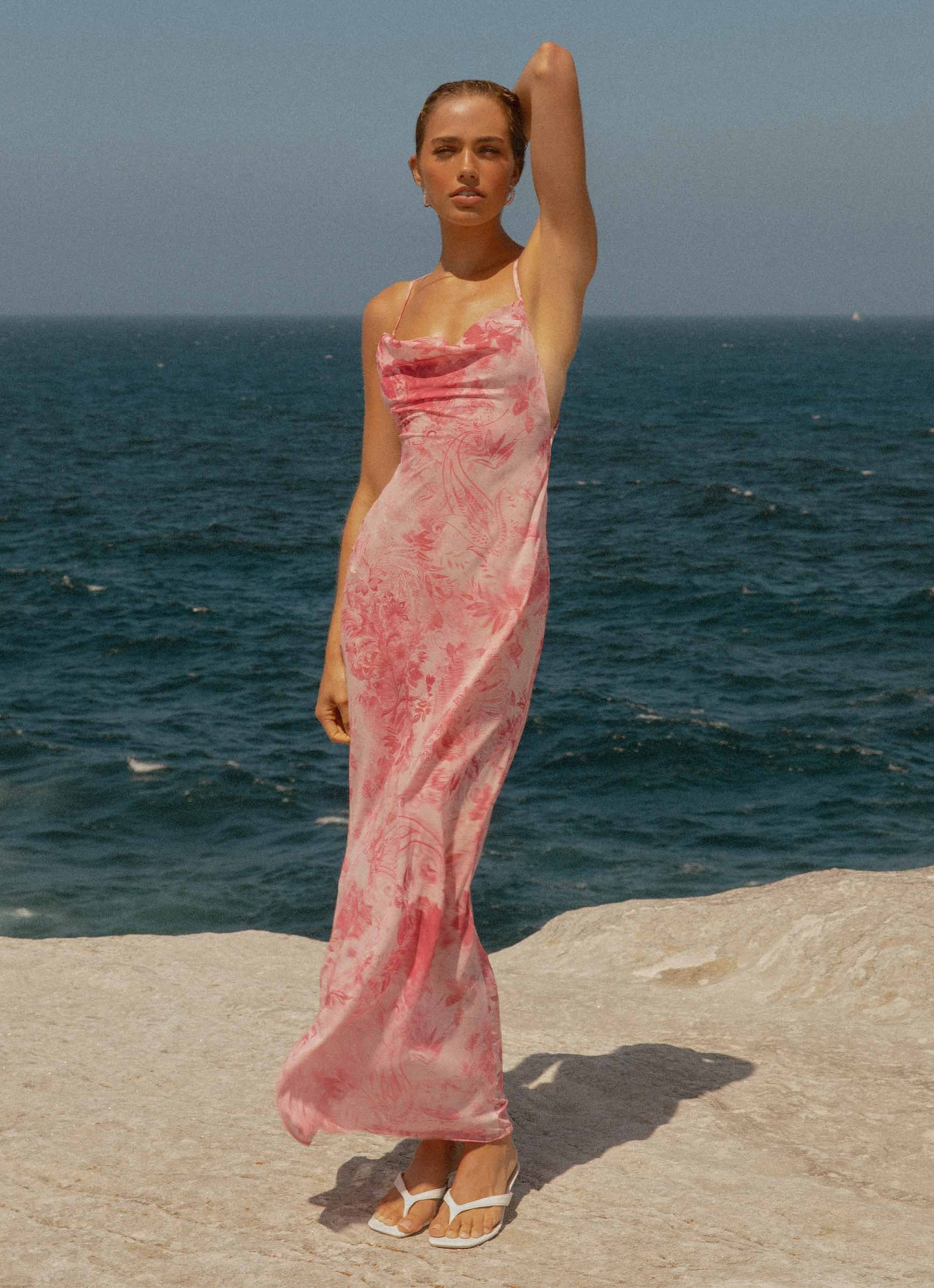 Tara Maxi Dress - Pink Print - Image 2