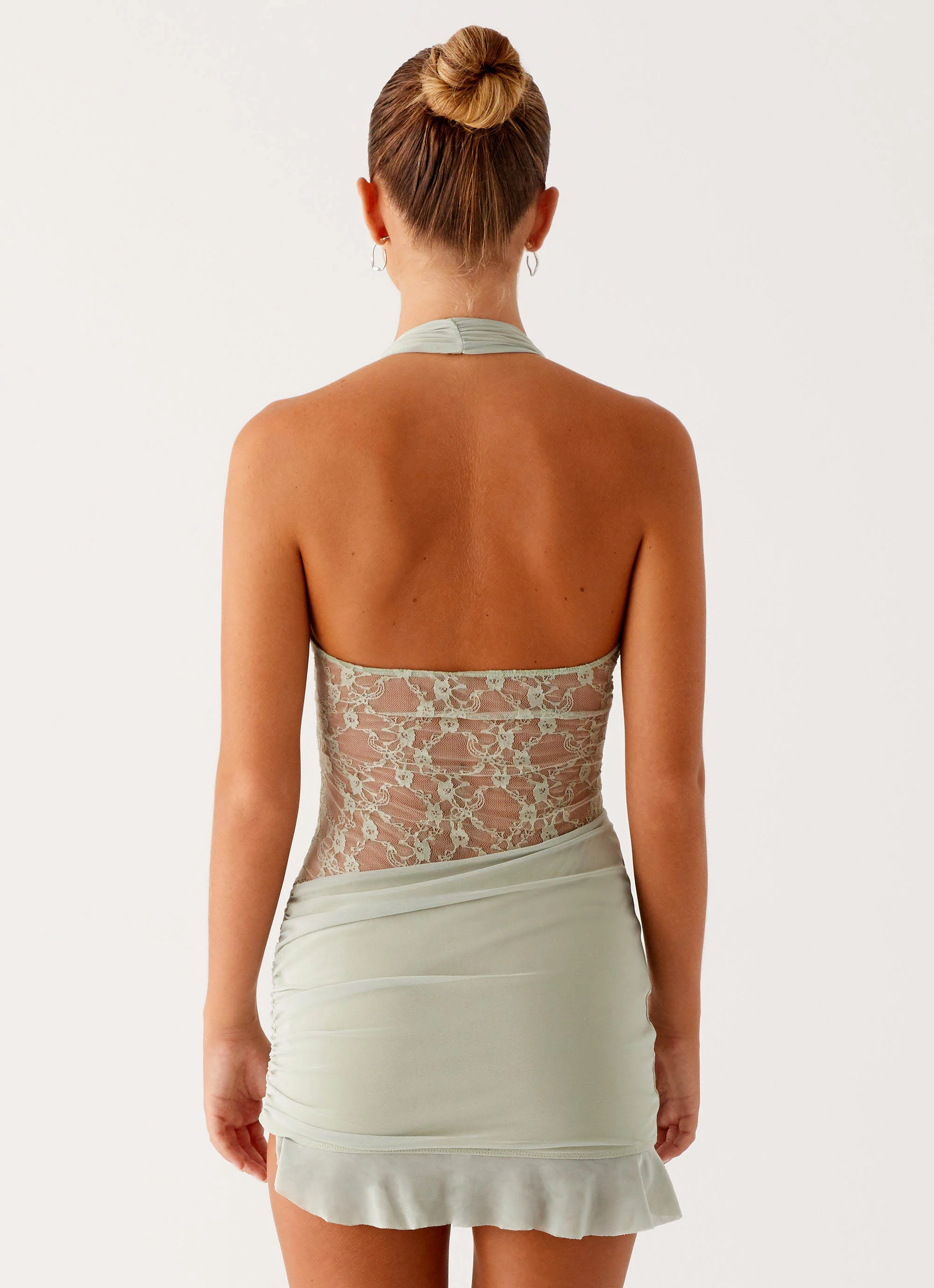 Tate Mesh Mini Dress - Sage - Image 5