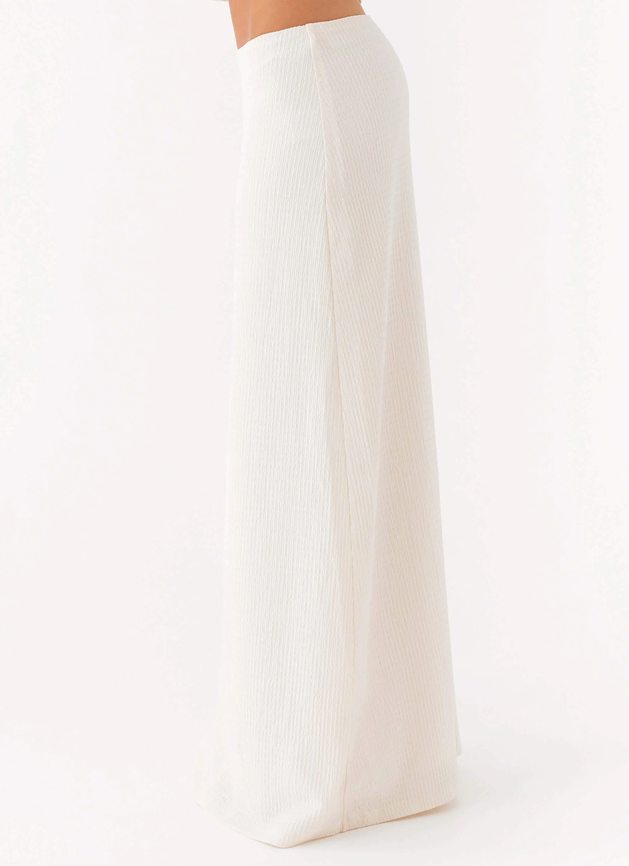 Tatum Low Rise Maxi Skirt - Ivory - Image 3