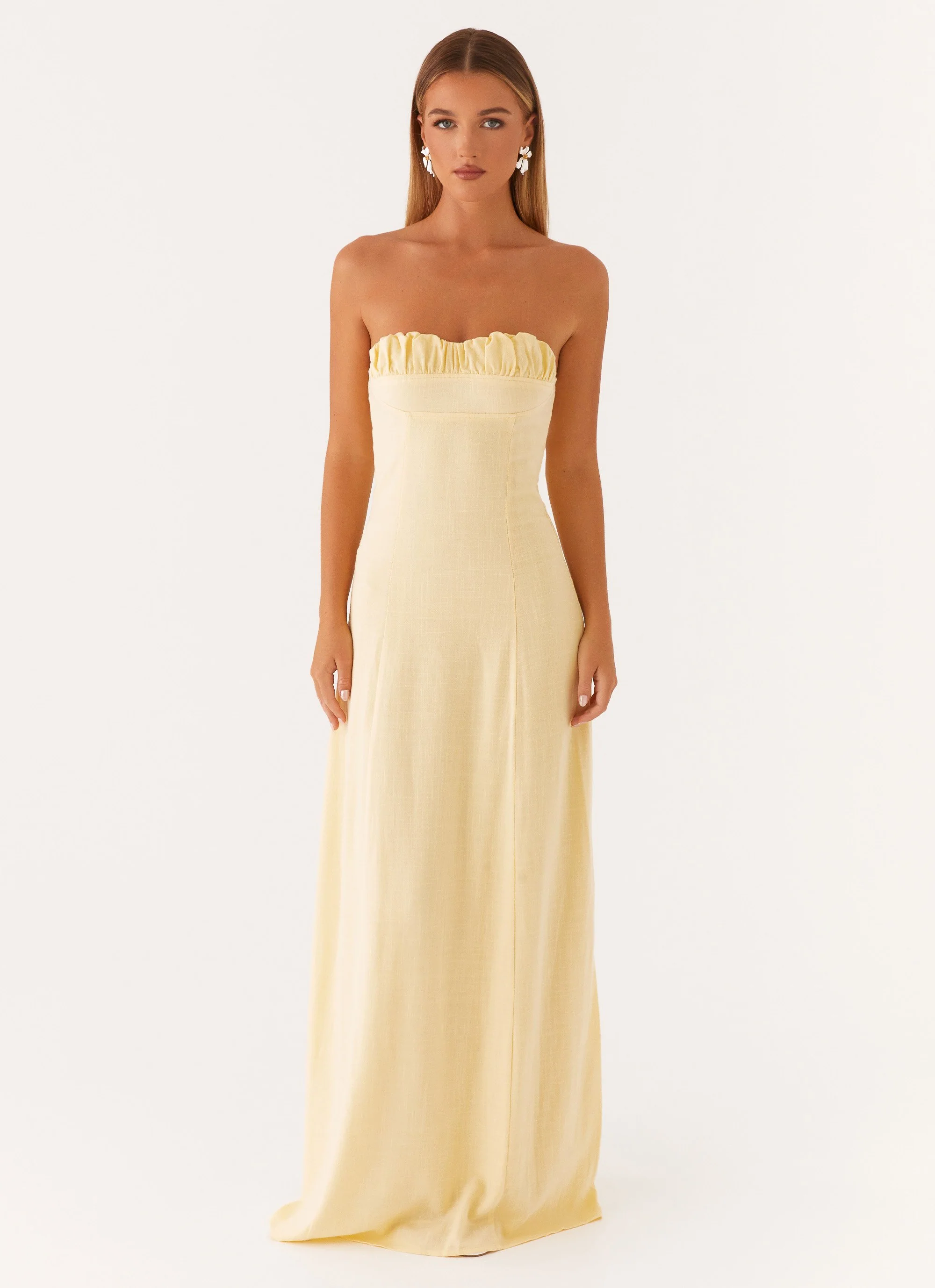 Tayla Linen Maxi Dress - Yellow - Image 2