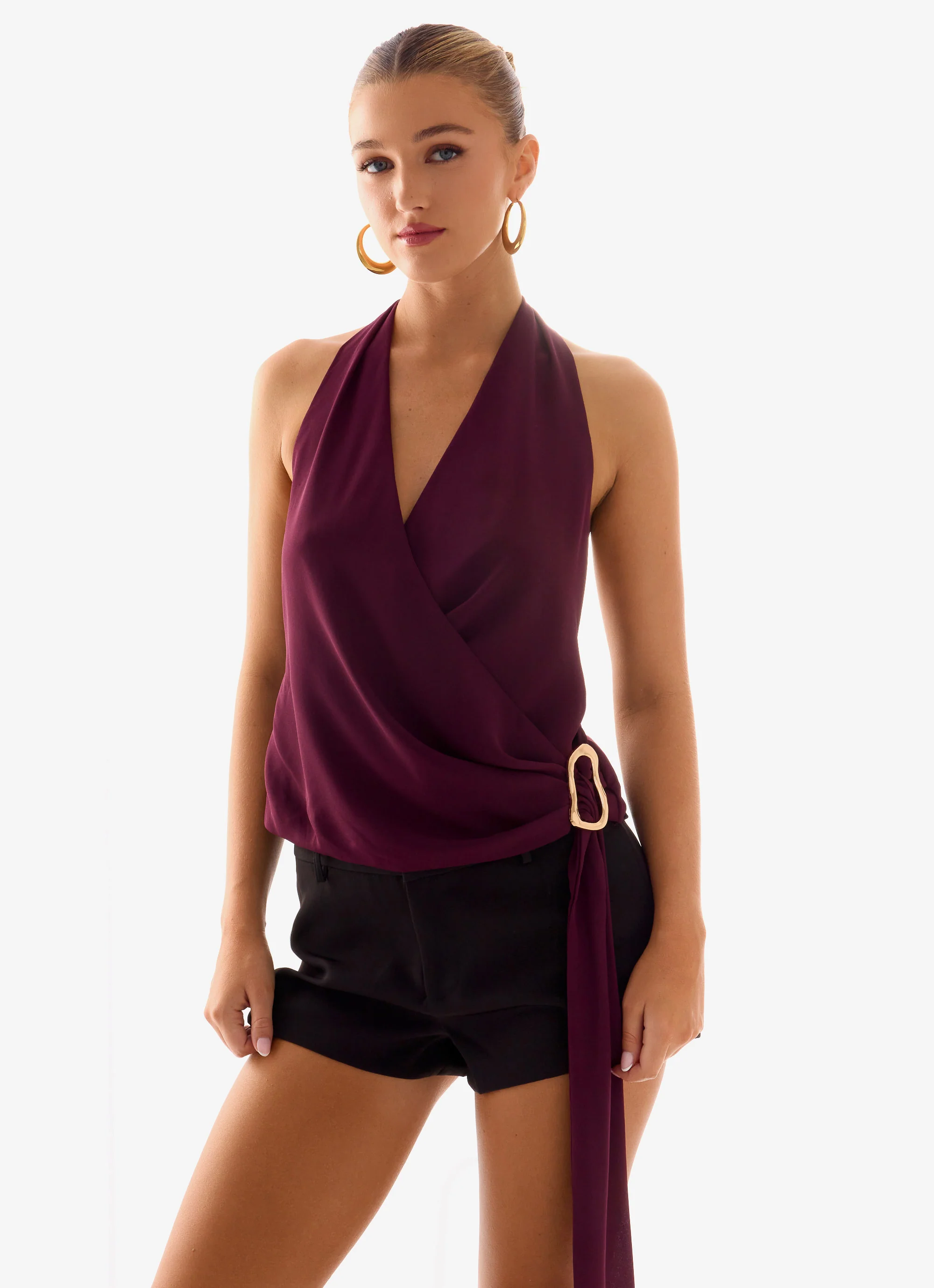 Teaha Wrap Top - Plum - Image 6