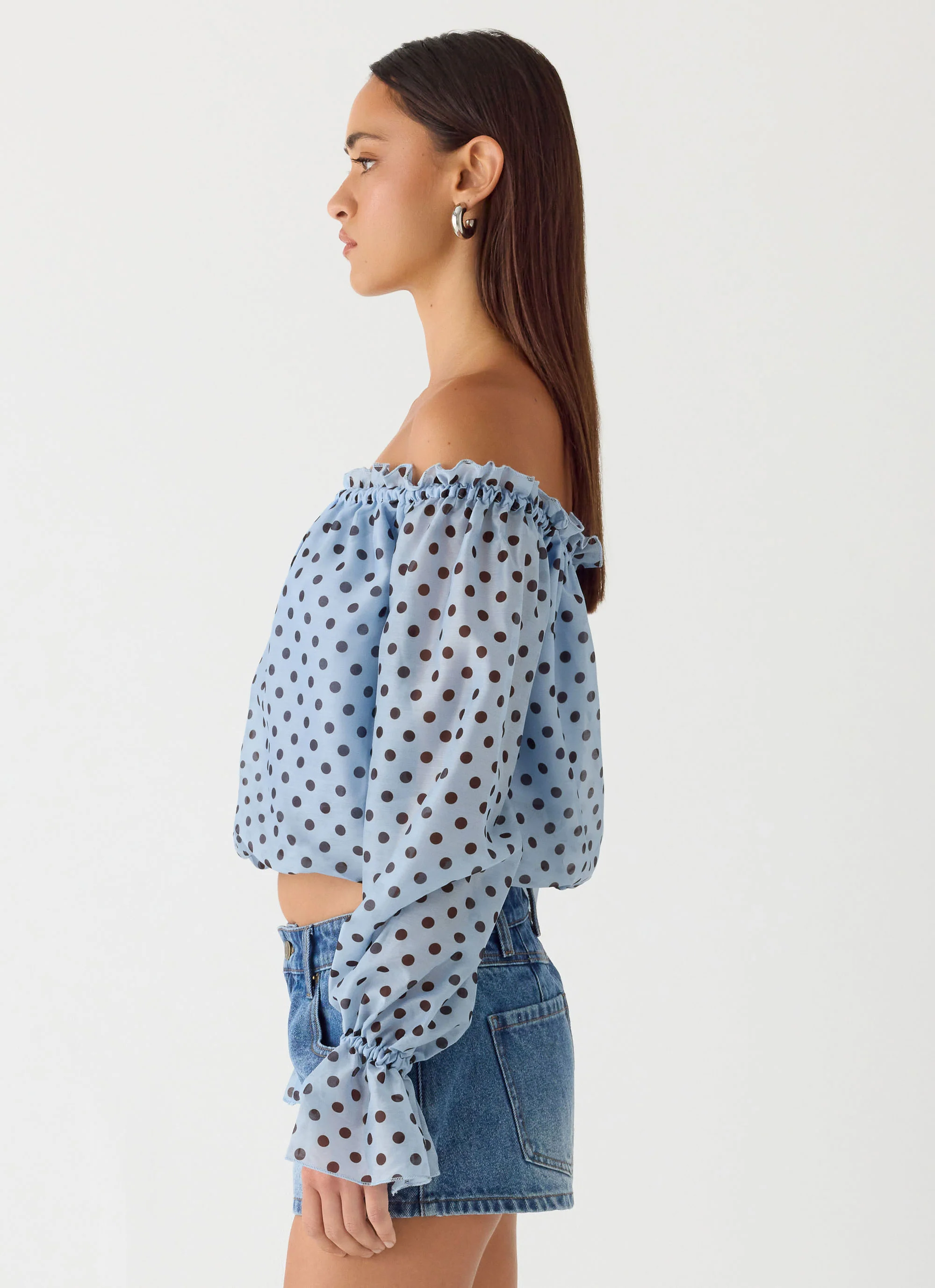 Tedara Top - Blue Mocha Dot - Image 5
