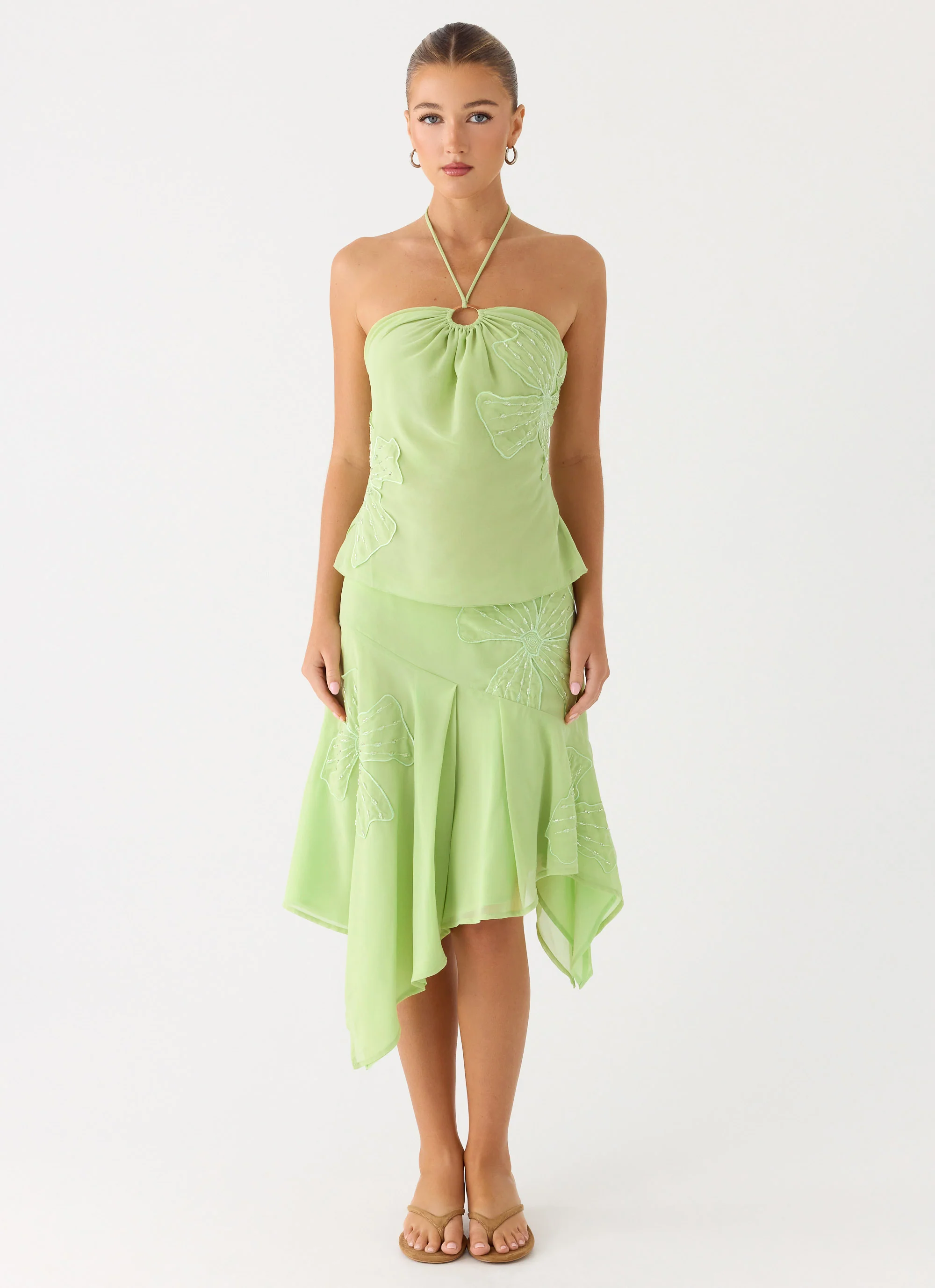 Teneika Beaded Flower Top - Lime - Image 5